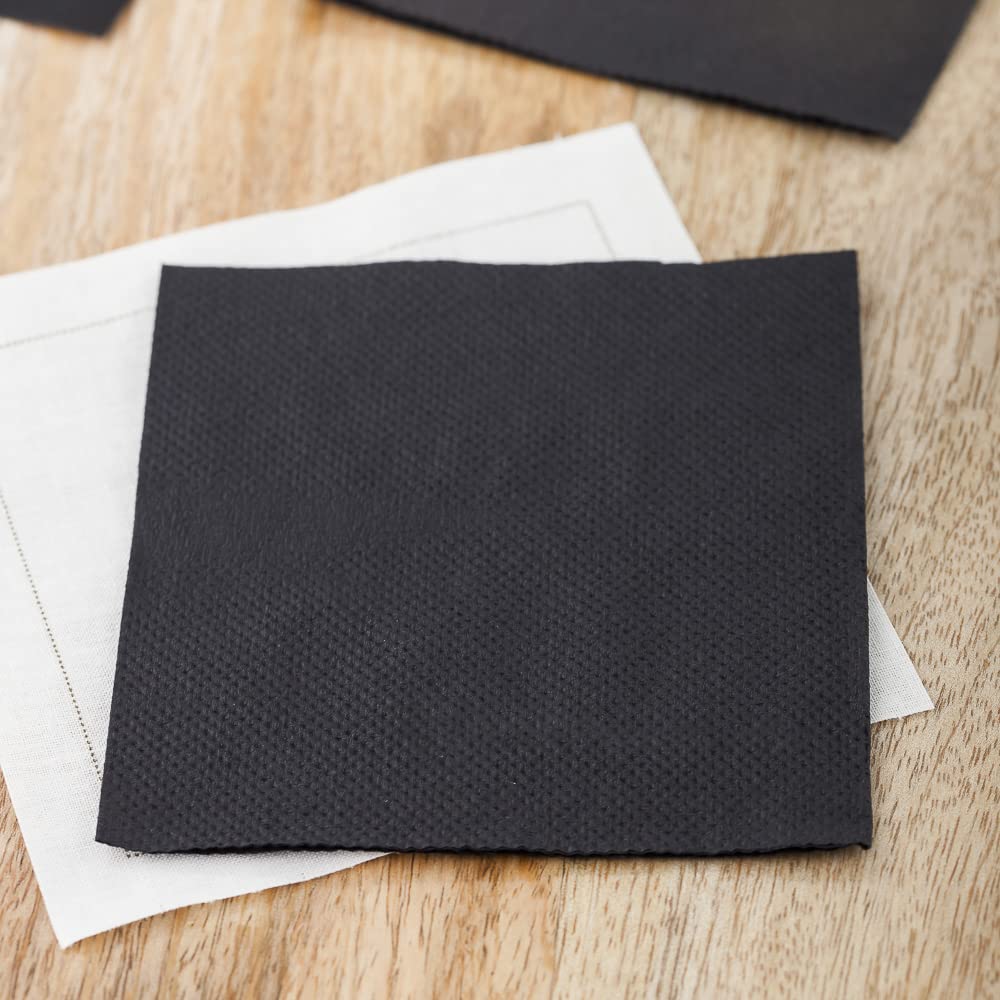 Premium 7.87 Inch Black Cocktail Napkins (100-Pack) - 2-Ply Linen Feel Disposable Beverage Napkins | Soft, Absorbent Bar Napkins for Coffee, Drinks & Snacks | Perfect for Restaurants, Bars, Weddings & Parties