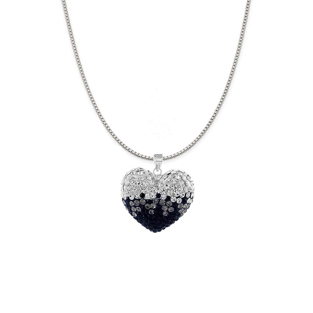 Verona Jewelers Sterling Silver Heart Pendant Necklace for Women & Girls - 925 Silver Crystal Heart Jewelry Gift for Her | Perfect for Valentine's Day, Anniversary, Birthday & Everyday Wear