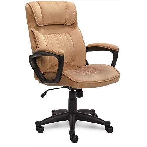Premium Velvet Coffee Microfiber Executive Office Chair - Ergonomic Desk Chair for Home Office & Gaming with Lumbar Support | Comfortable Workspace & Gaming Setup