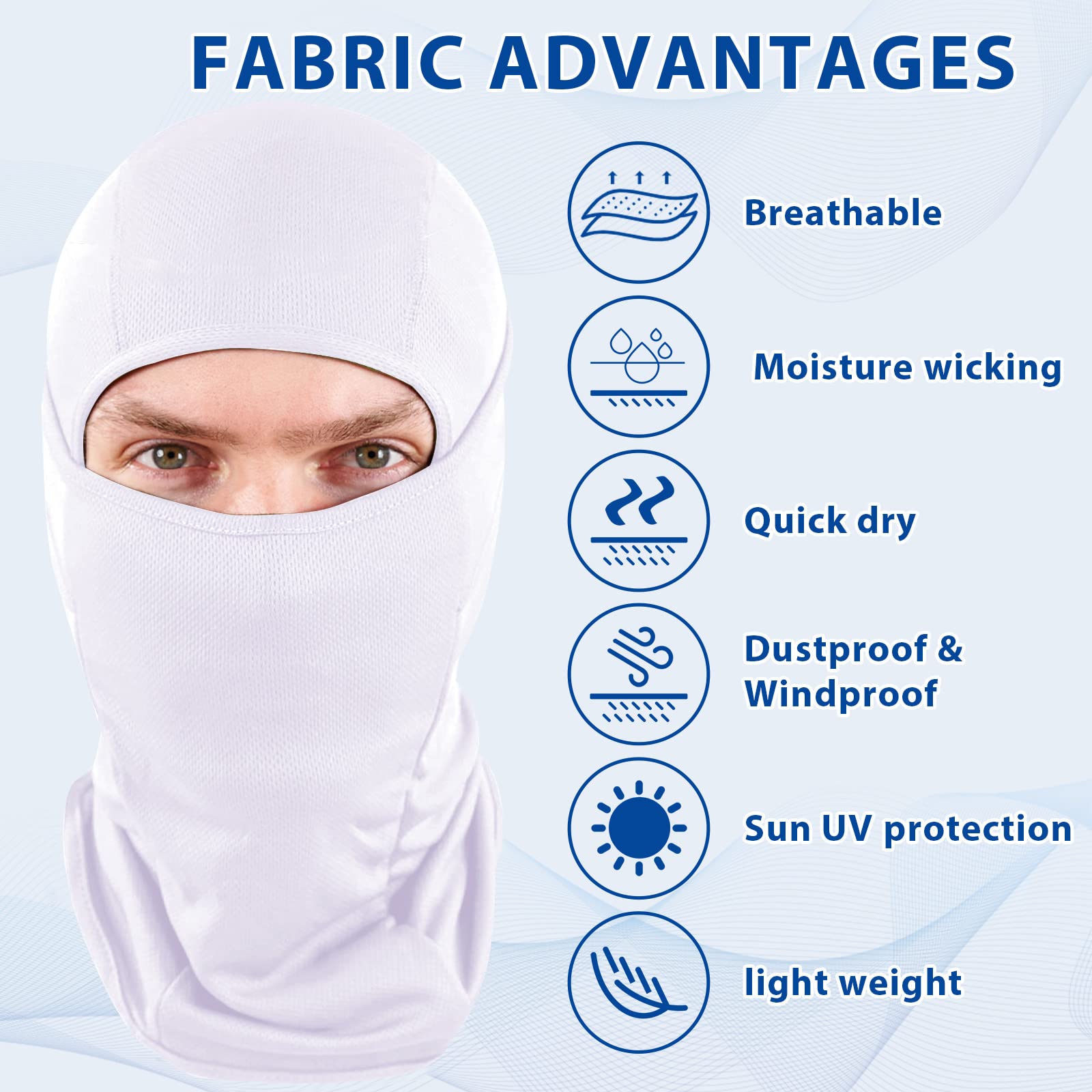 SHEVERCH Ski Mask for Men & Women - Breathable Balaclava Face Mask with UV Protection for Skiing, Football, Running, Motorcycle & Cycling - Cold Weather & Outdoor Sports Gear