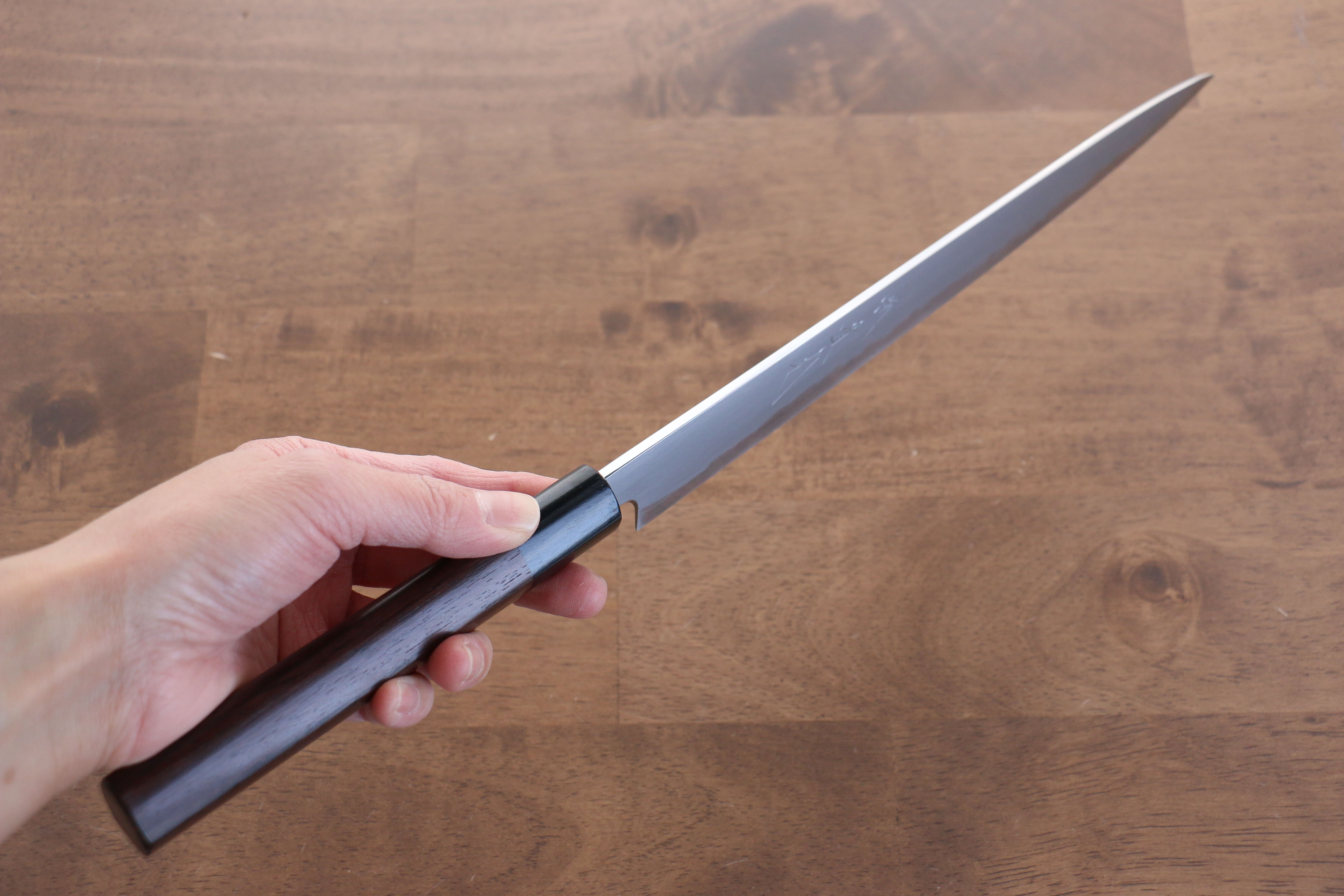 Premium Jikko White Steel No.2 Sujihiki Knife 240mm - Japanese Chef Knife with Shitan Handle for Slicing Meat, Sushi & Precision Cutting - Perfect for Professional Chefs & Home Cooking Enthusiasts