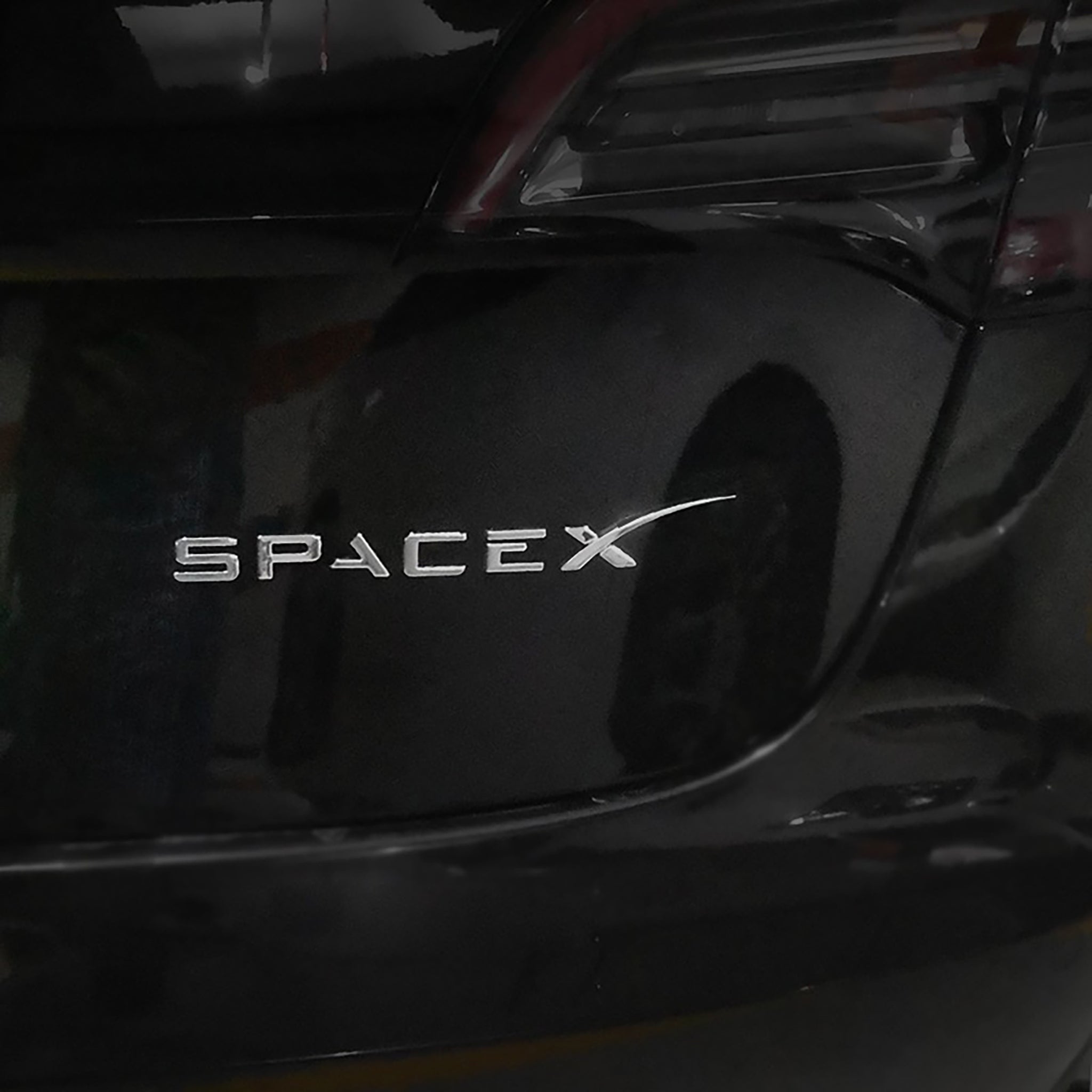 SpaceX Emblem Badge Decals for Tesla Model S 3 X Y - High Quality Vinyl Stickers for Car Exterior Decoration & Personalization (Set of 4) - Perfect for Tesla Enthusiasts & Space Fans