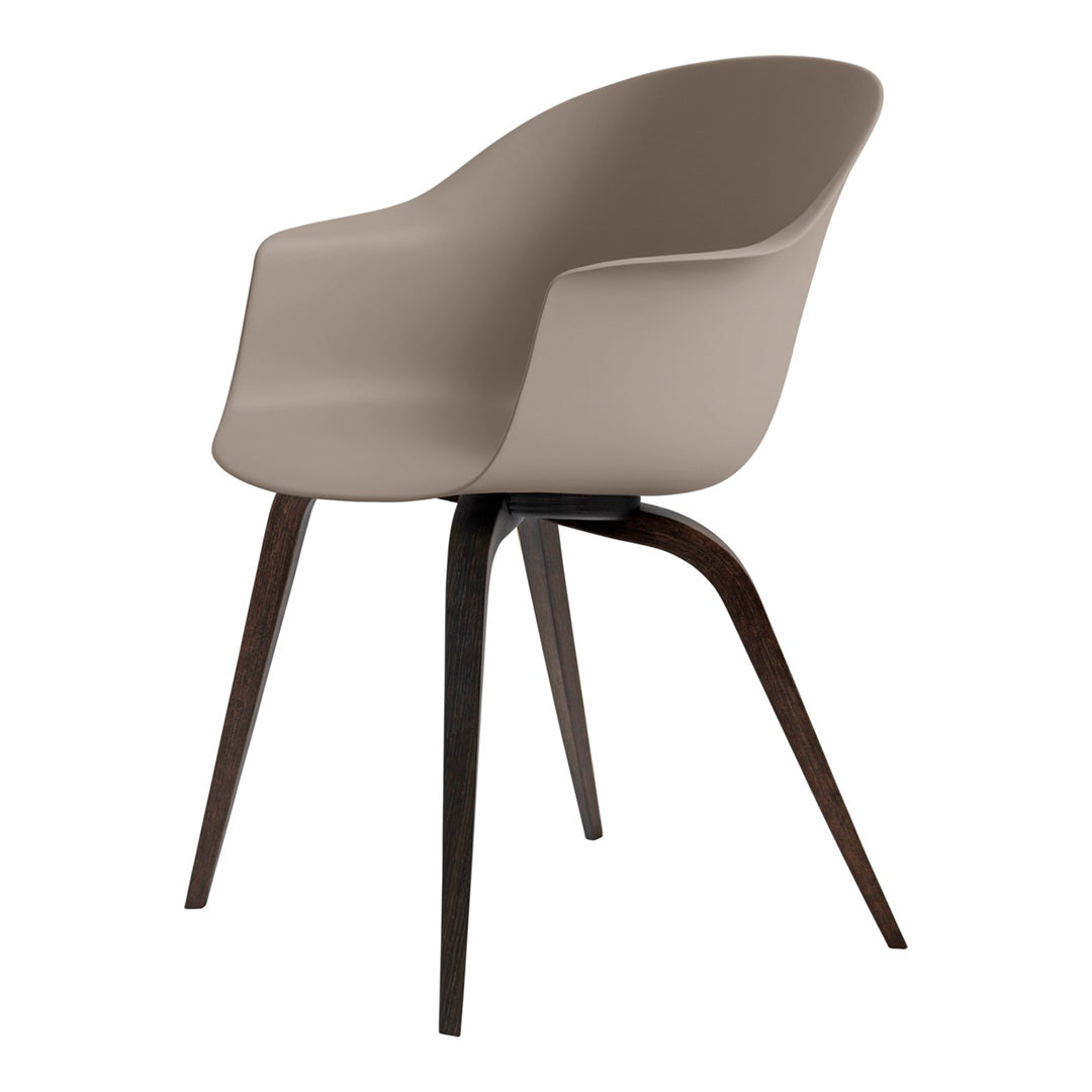 Bat Dining Armchair with Wood Base - Modern Wooden Dining Chair for Kitchen, Restaurant & Home Decor