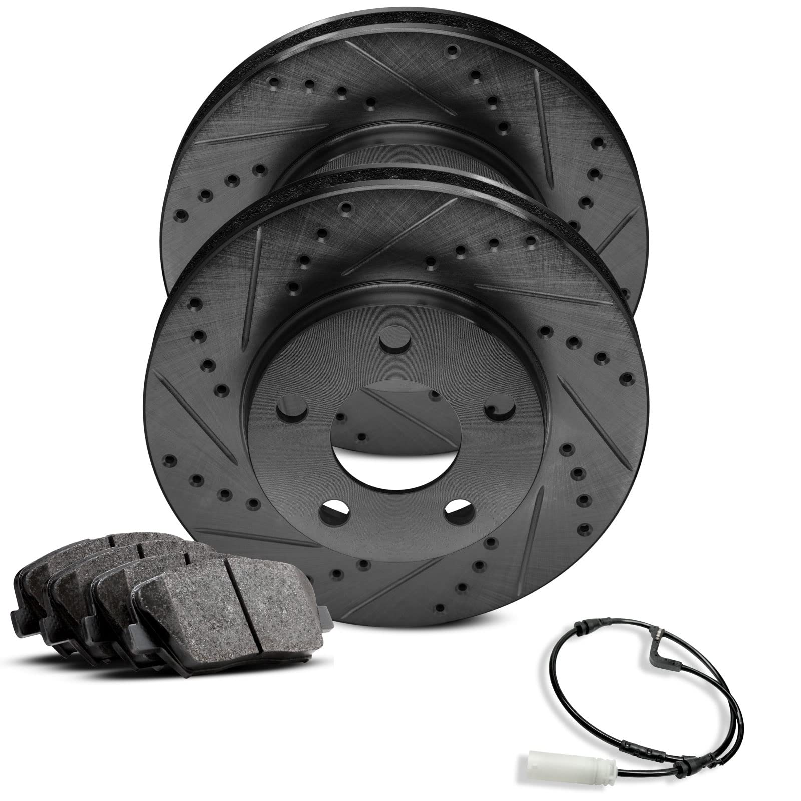 R1 Concepts Rear Brake Pads and Rotors Kit - Ceramic Brake Pads & Rotors for 1987-1989 Porsche 944 | High-Performance Braking for Daily Driving & Track Use