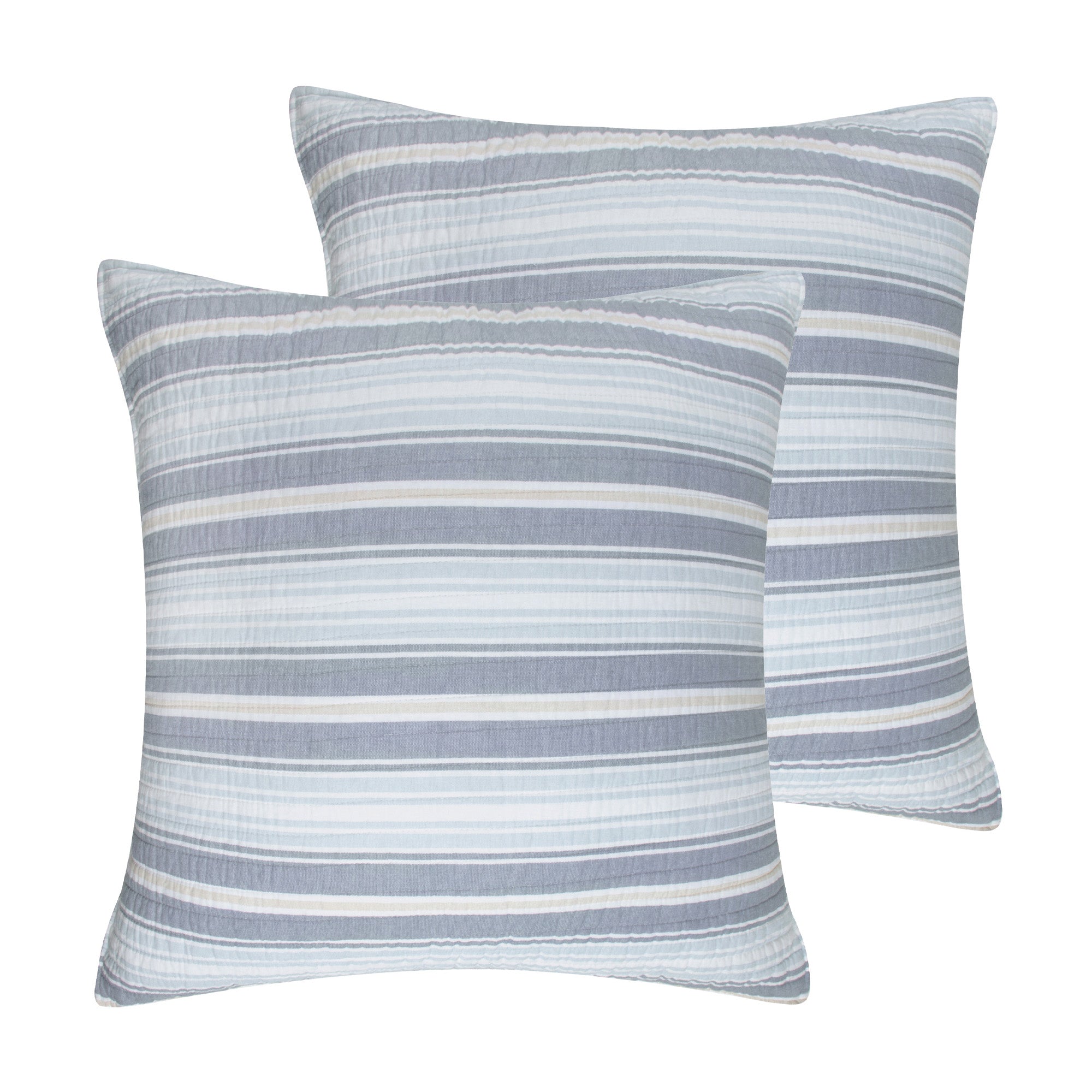 Serena Sea Euro Sham Set of 2 - Premium Cotton Decorative Pillow Covers for Bedroom Decor, Hotel Style Luxury Bedding Accessories (Perfect for Master Bedroom, Guest Room & Vacation Rental Styling)