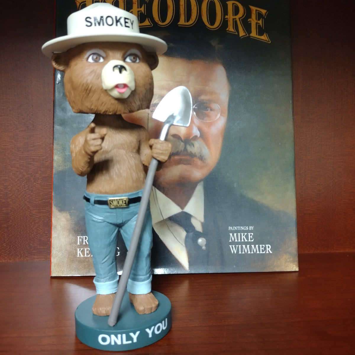 Smokey Bear 'Only You' Bobblehead - Collectible Figurine for Forest Fire Prevention Awareness | Perfect for Office Desk, Home Decor, and Gift Giving