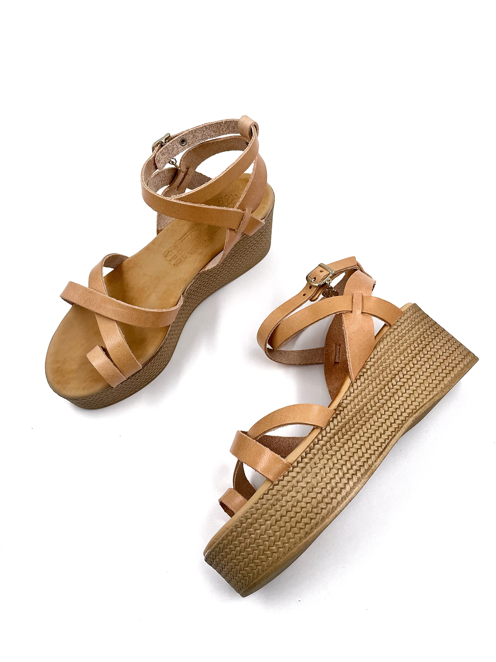 Women's Leather Platform Sandals - Handmade Boho Summer Wedge Sandals for Women - Comfortable & Stylish Casual Shoes - Perfect Gift for Her (Beach, Vacation, Date Night)