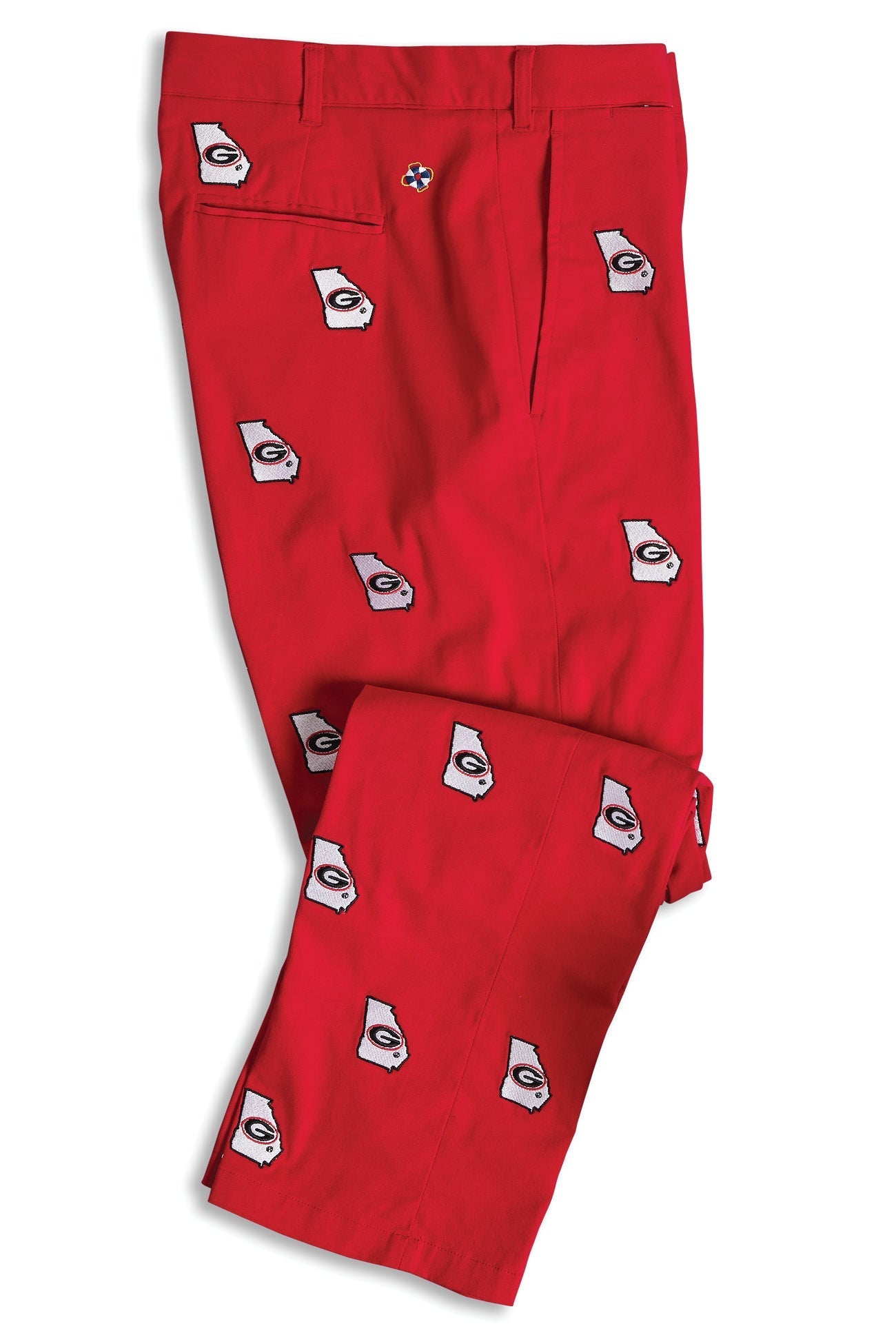 UGA Bulldog Red Collegiate Stretch Twill Pants - Comfortable Athletic Trousers for Game Day & School Spirit