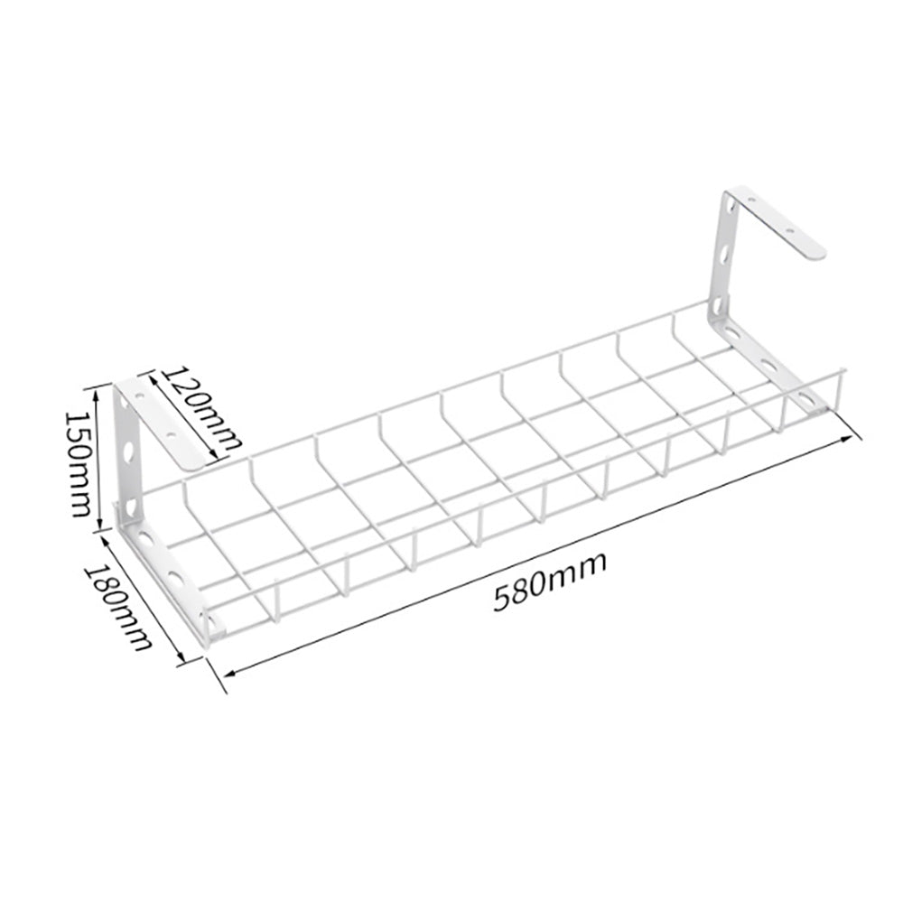 Under Desk Cable Management Basket - Black Wire Organizer for Home & Office Desk, Computer, TV, and Electronics Cable Storage