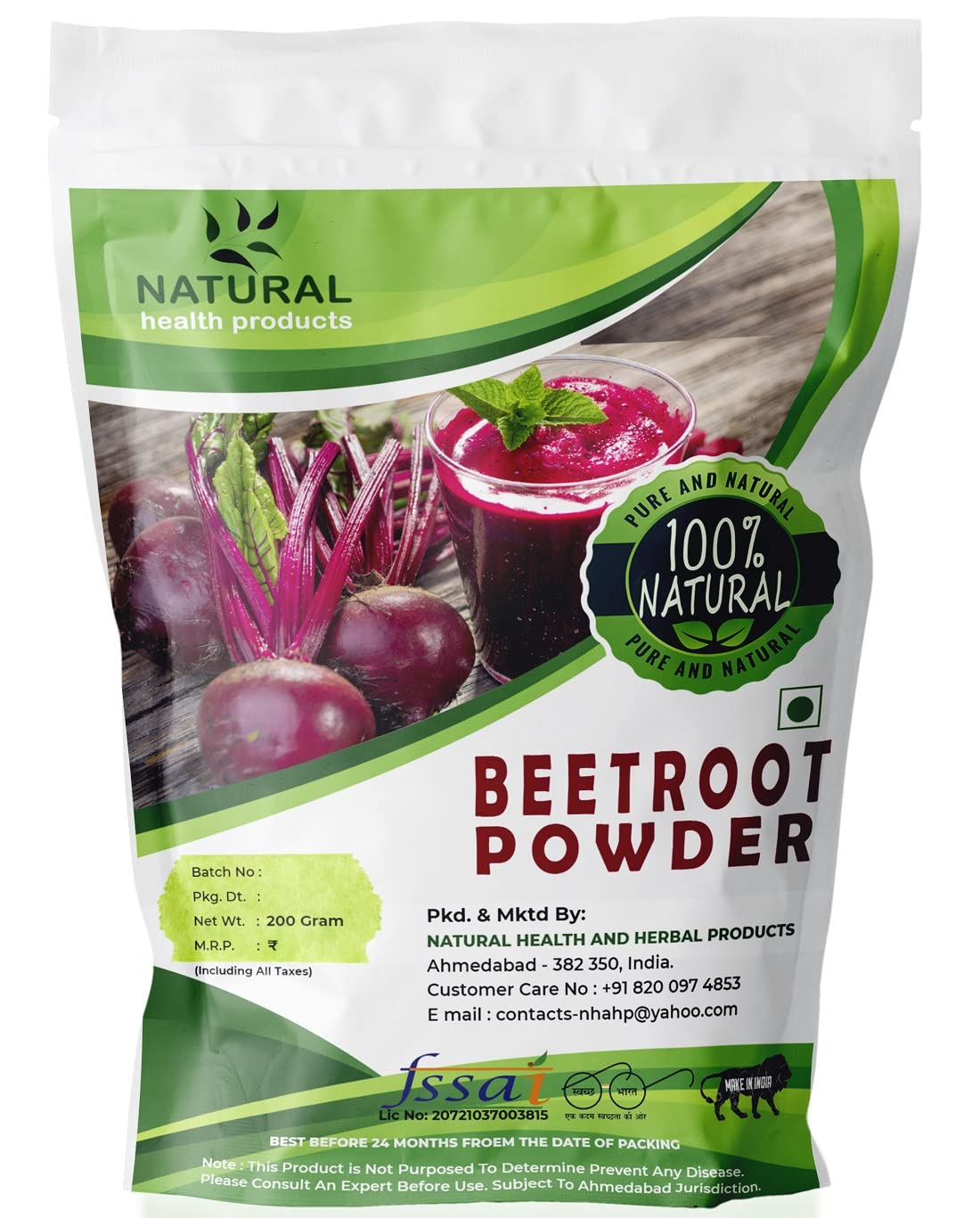 Pure Organic Beet Root Powder for Skin Brightening & Hair Care | Face Mask, Scalp Nourishment | Smoothies, Juices, Baking Recipes | 200g Natural Health Supplement for Glowing Skin & Healthy Hair