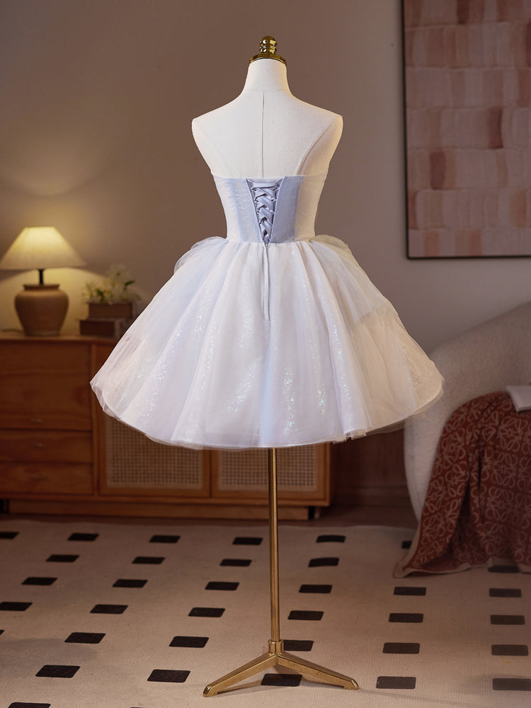 Elegant A-Line Sweetheart Neck Tulle Blue Short Prom Dress | Homecoming Party Gown | Perfect for Prom Night, Homecoming Dance & Special Occasions