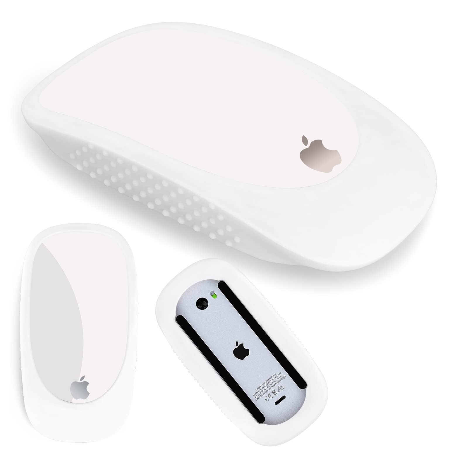 Premium Silicone Cover Case for Apple Magic Mouse 1 & 2 - Shockproof Anti-Slip Protective Sleeve for Magic Mouse II (White) - Perfect for Office, Home & Travel Use