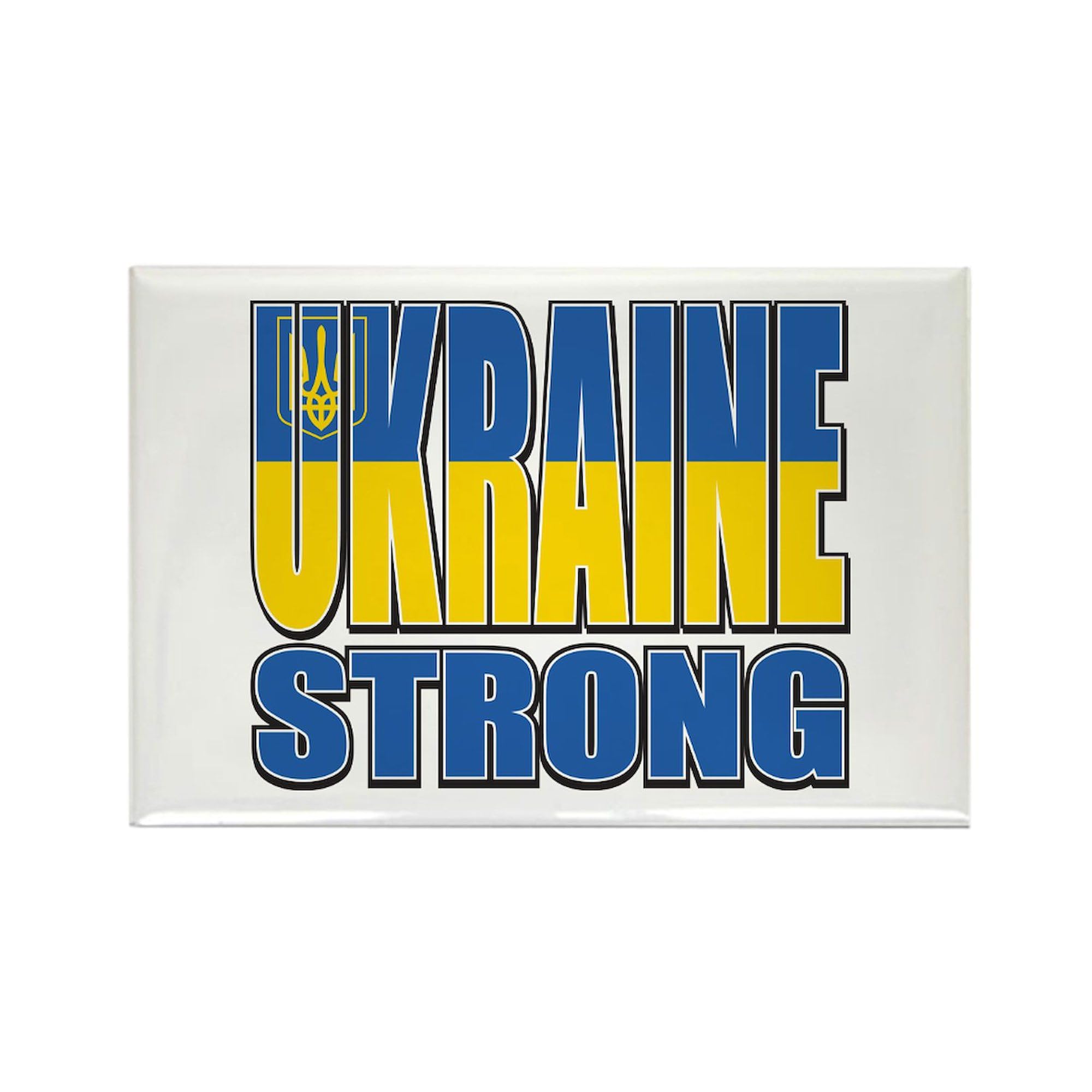 Ukraine Strong Refrigerator Magnets 10 Pack - 2x3 Inch Patriotic Rectangle Magnets for Fridge, Office, Locker & Home Decor - Show Support with Ukrainian Flag Design