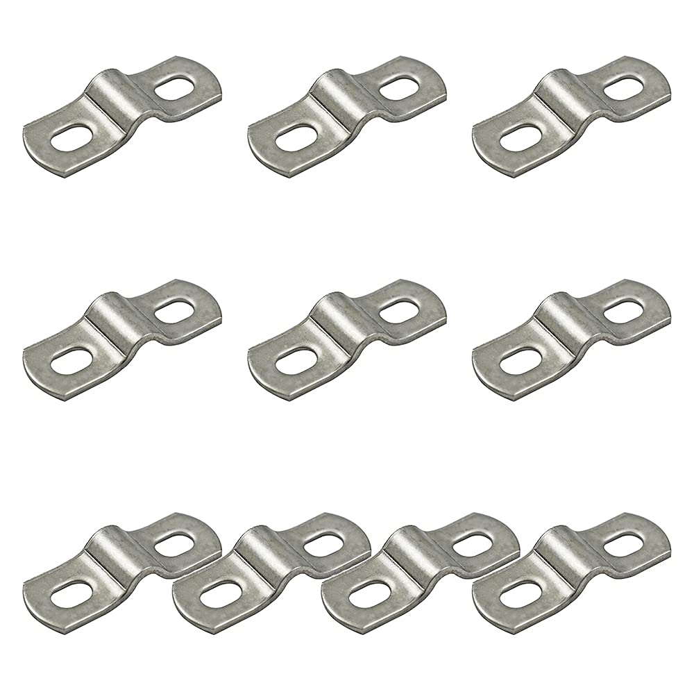 AKIHISA 6mm Heavy Duty 2 Hole U-Tube Strap Clamp, 10 Pcs Stainless Steel-304 Rigid U Bracket Pipe Clamp, Wire Pipe Cable Clips Fastener (ID 15/64 Inch) - Perfect for Plumbing, HVAC, Electrical Wiring & Automotive Applications