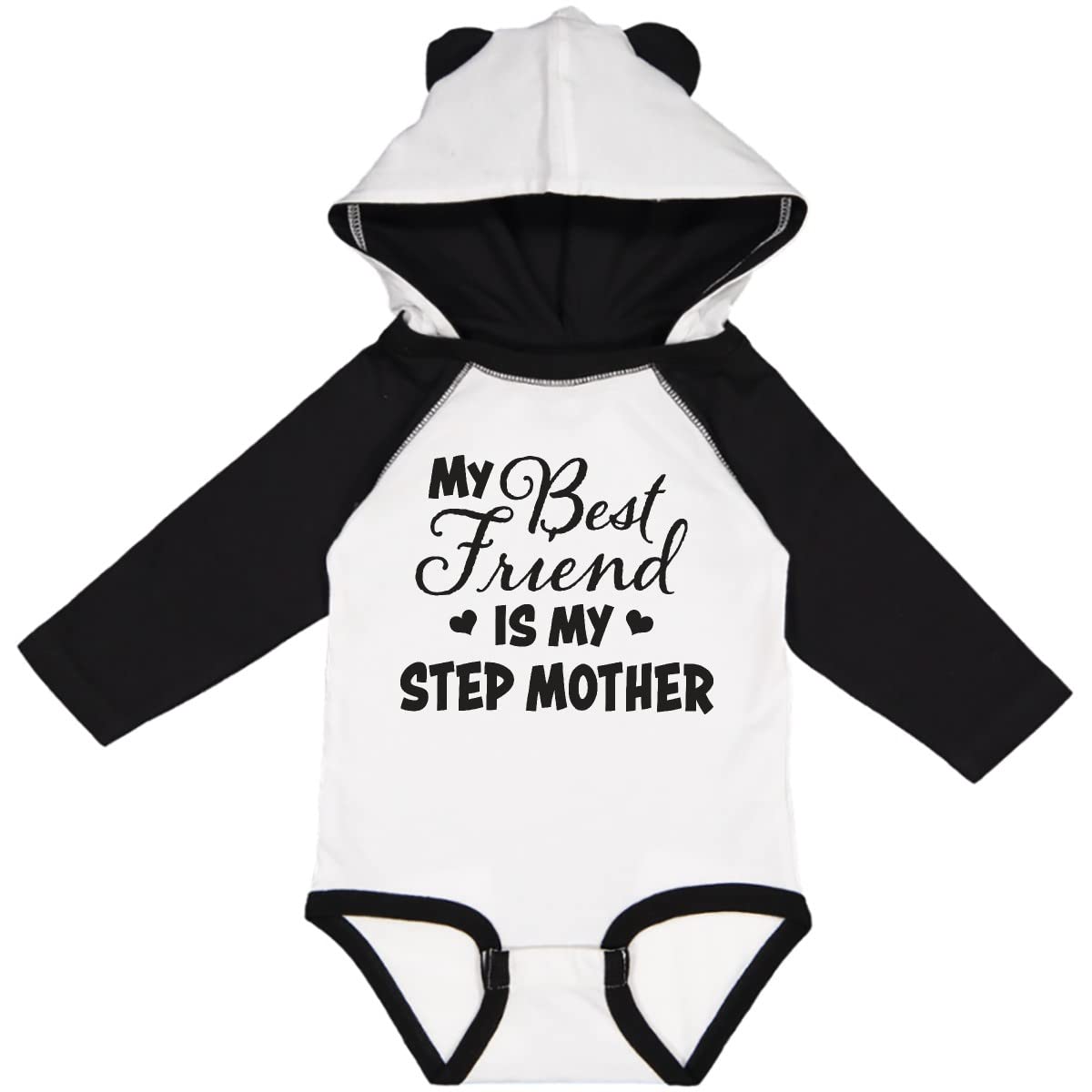 My Best Friend is My Step Mother with Hearts Long Sleeve Creeper - Perfect for Family Gatherings and Heartwarming Moments