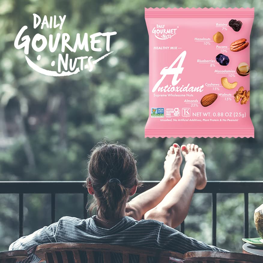 Premium Unsalted Mixed Nuts Snack Packs - Healthy No Peanuts Trail Mix, Individually Wrapped Gourmet Nuts for Office, Travel & On-the-Go Snacking