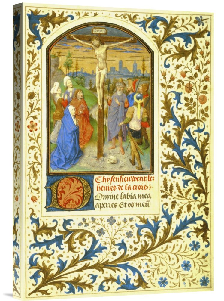 Simon Marmion The Crucifixion Book of Hours Detail - Gallery Wrap Giclee Canvas Wall Art Print - Religious Home Decor for Living Room, Bedroom & Office