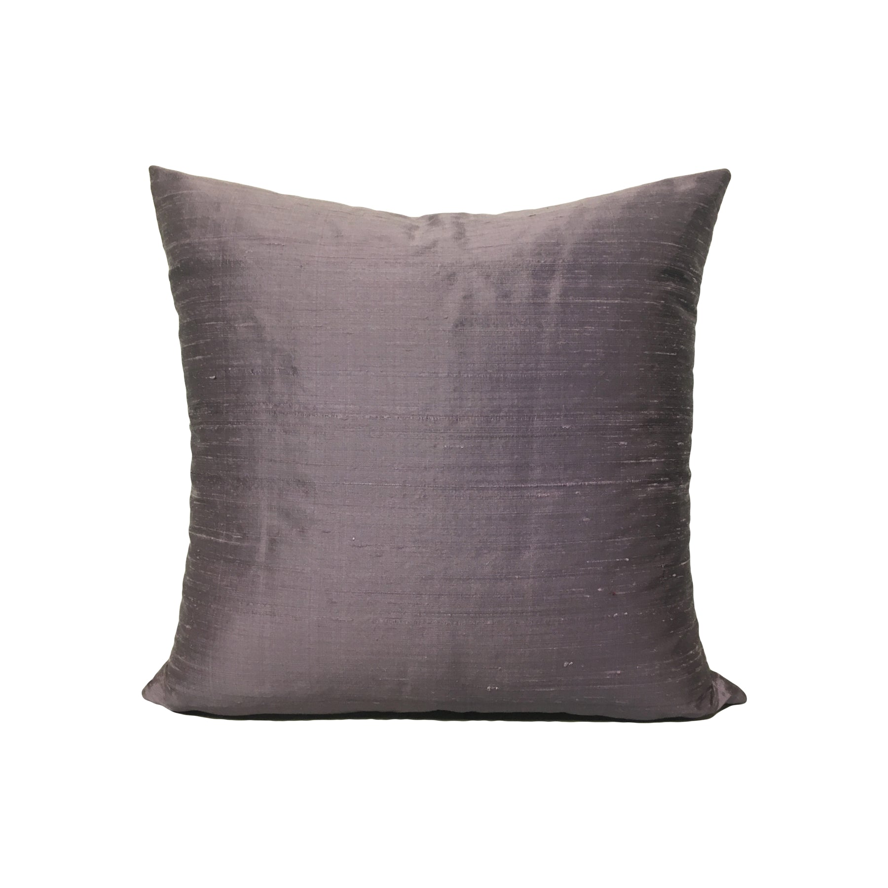 17x17 Dupioni Silk Eggplant Purple Throw Pillow - Elegant Home Decor for Sofa, Bed & Living Room