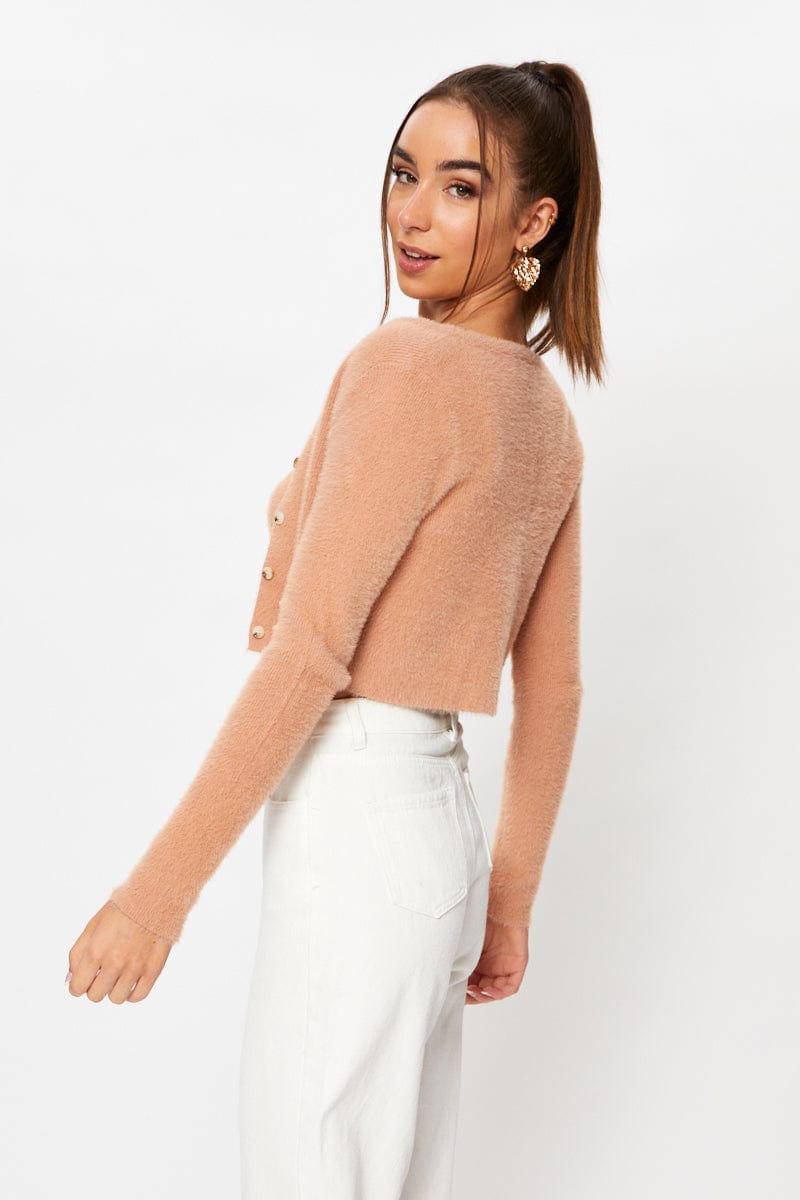 Beige Fluffy Yarn Square Neck Knit Cami Top for Women - Soft Stretchy Summer T-Shirt - Casual Outfit for Beach, Date Night & Everyday Wear