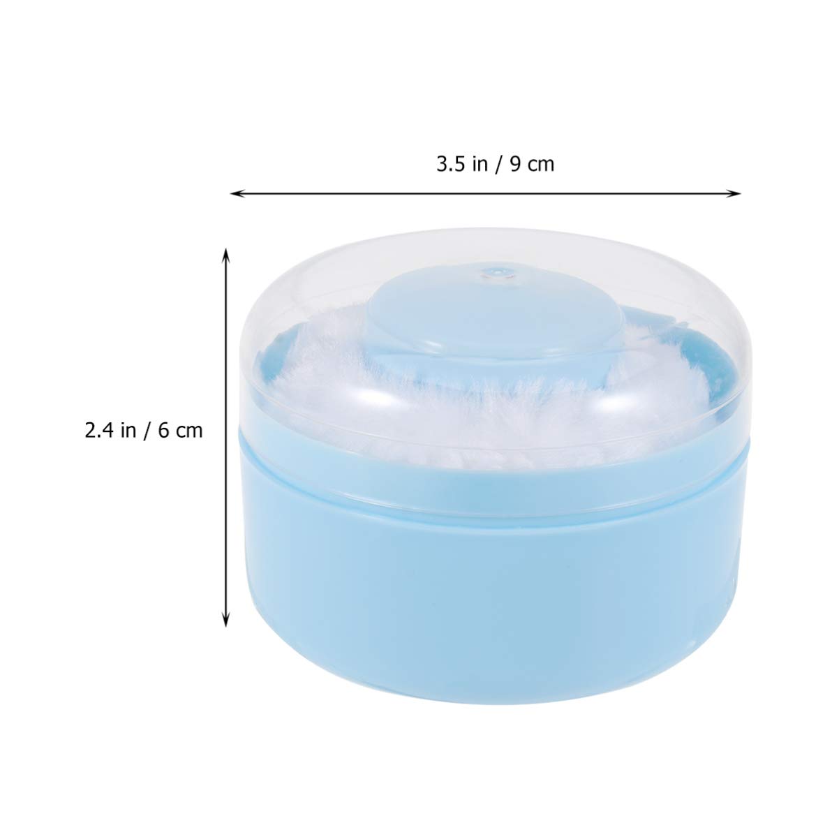 2-Pack Large Body Puff for Women & Baby - Soft Blue Talcum Powder Puff with Storage Case | Perfect for Baby Care, Post-Bath Powder Application & Gentle Skin Care