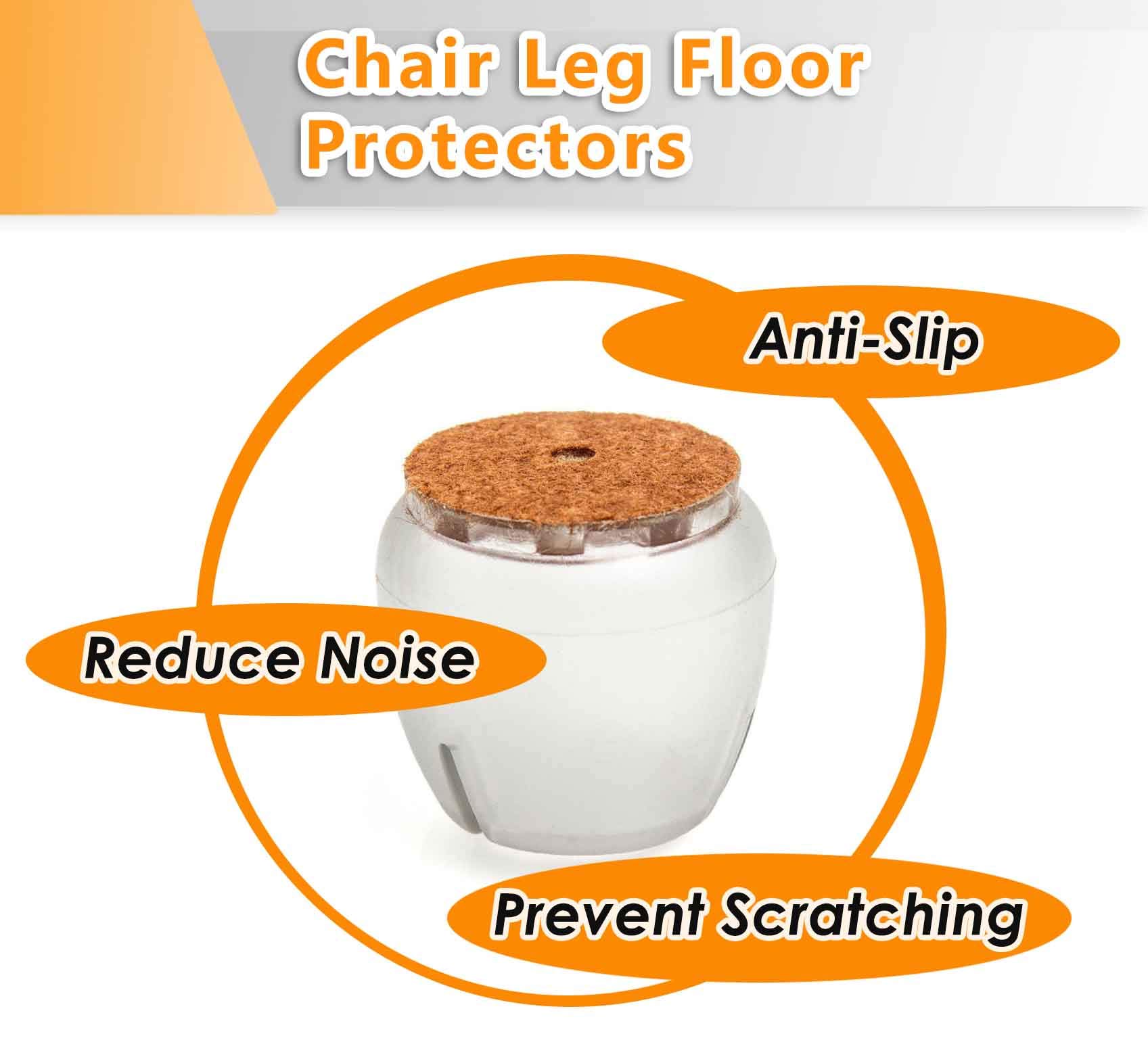JoyLionKay Round Chair Leg Caps - 1/2