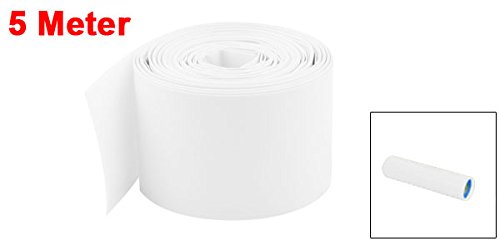 Uxcell White PVC Heat Shrink Tubing 5m - 29.5mm Width for 18650 Battery Protection - Perfect for DIY Electronics, Wire Insulation & Battery Pack Repair