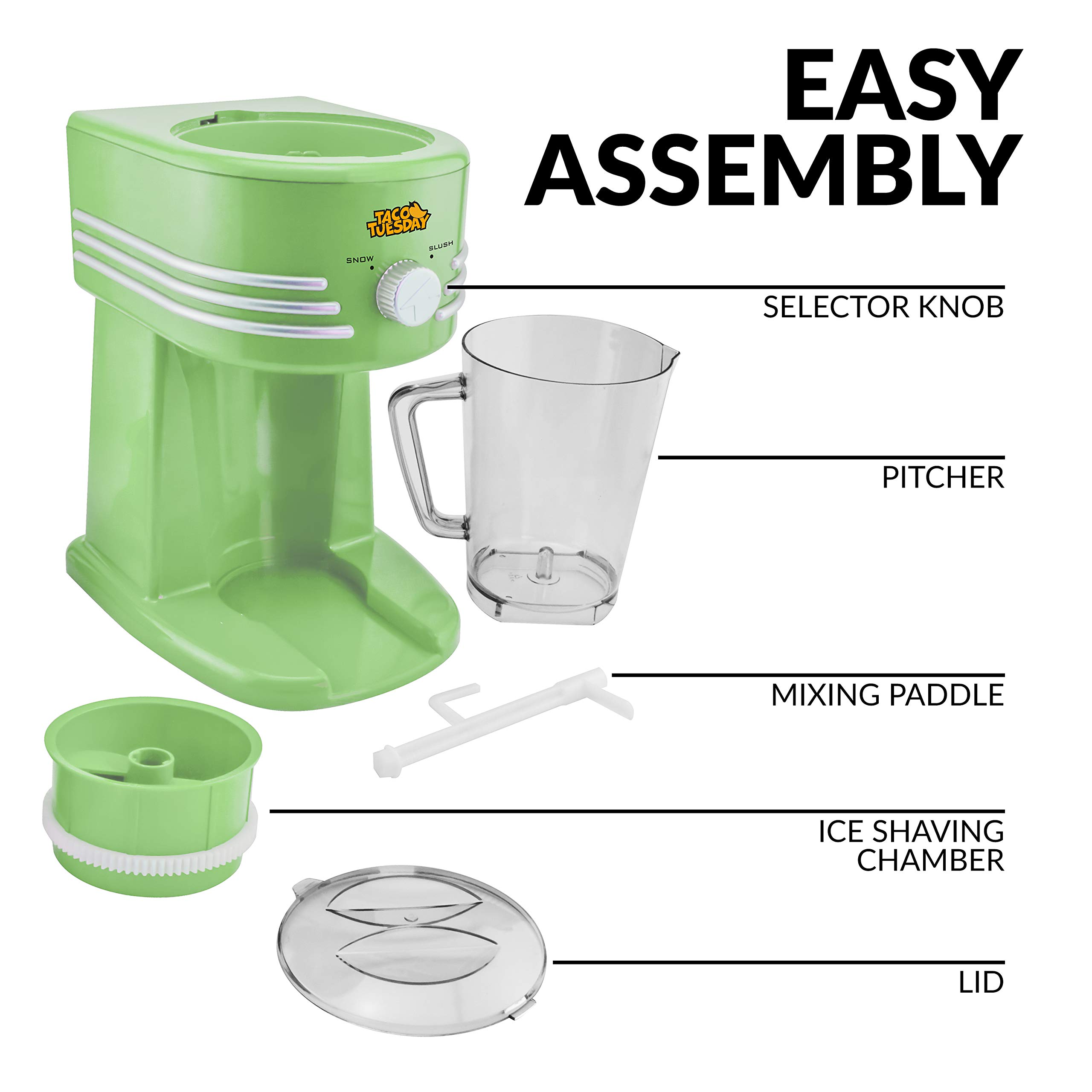 Nostalgia Taco Tuesday Frozen Drink Maker & Margarita Machine - 40oz Slushy Maker with Stainless Steel Spout - Double Insulated, Easy Clean - Lime Green - Perfect for Home Parties, BBQs & Summer Gatherings
