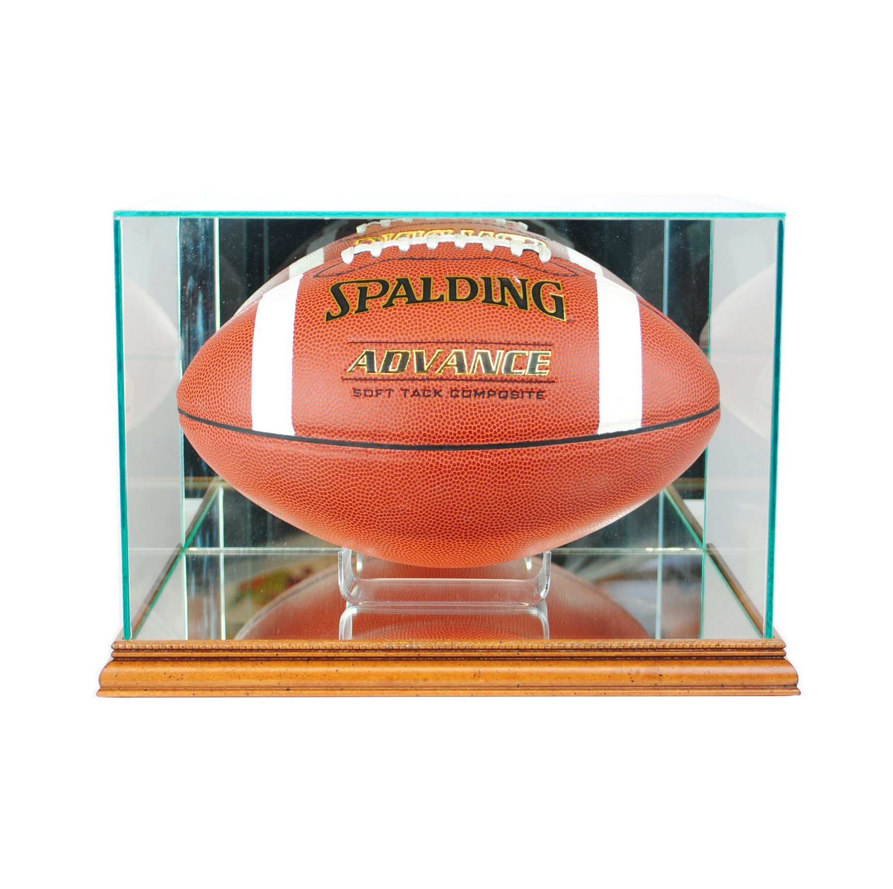 Premium Rectangle Football Display Case - Real Wood Moulding & UV Protected Glass - Perfect for Showcasing Autographed Footballs in Home or Office