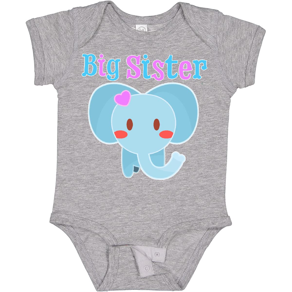 Inktastic Big Sister Elephant Baby Bodysuit - Cute Cotton Onesie for Newborn Girls & Toddlers - Perfect Sibling Gift for Baby Showers & Birthdays