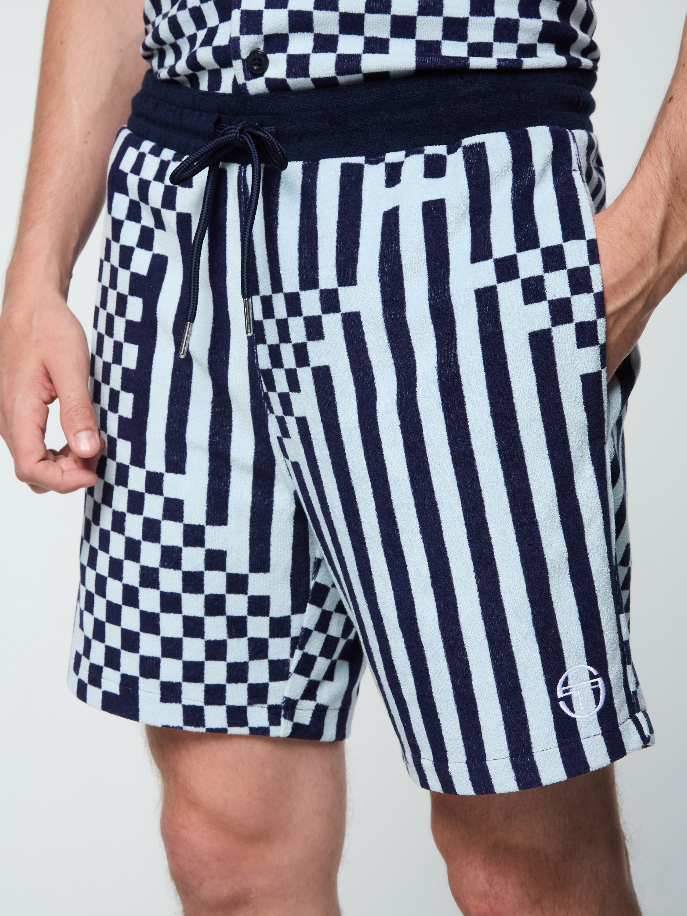 Terry Cabana Shorts for Men & Women - Soft Cotton Beach Shorts in Maritime Blue | Perfect for Poolside, Vacation & Summer Outfits