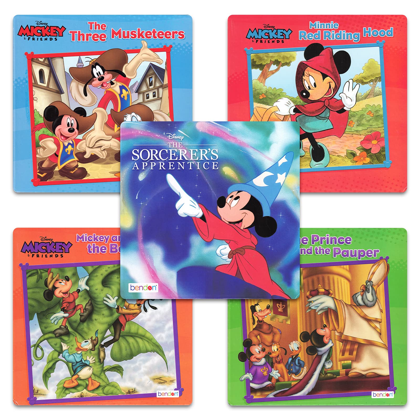 Mickey Mouse Bath Toys Set for Toddlers - 5 Piece Waterproof Baby Bathing Toy Bundle with 5 Educational Learn to Read Board Books | Fun Bath Time Learning Activity for Kids | Perfect for Baby Showers, Birthday Gifts & Preschool Learning