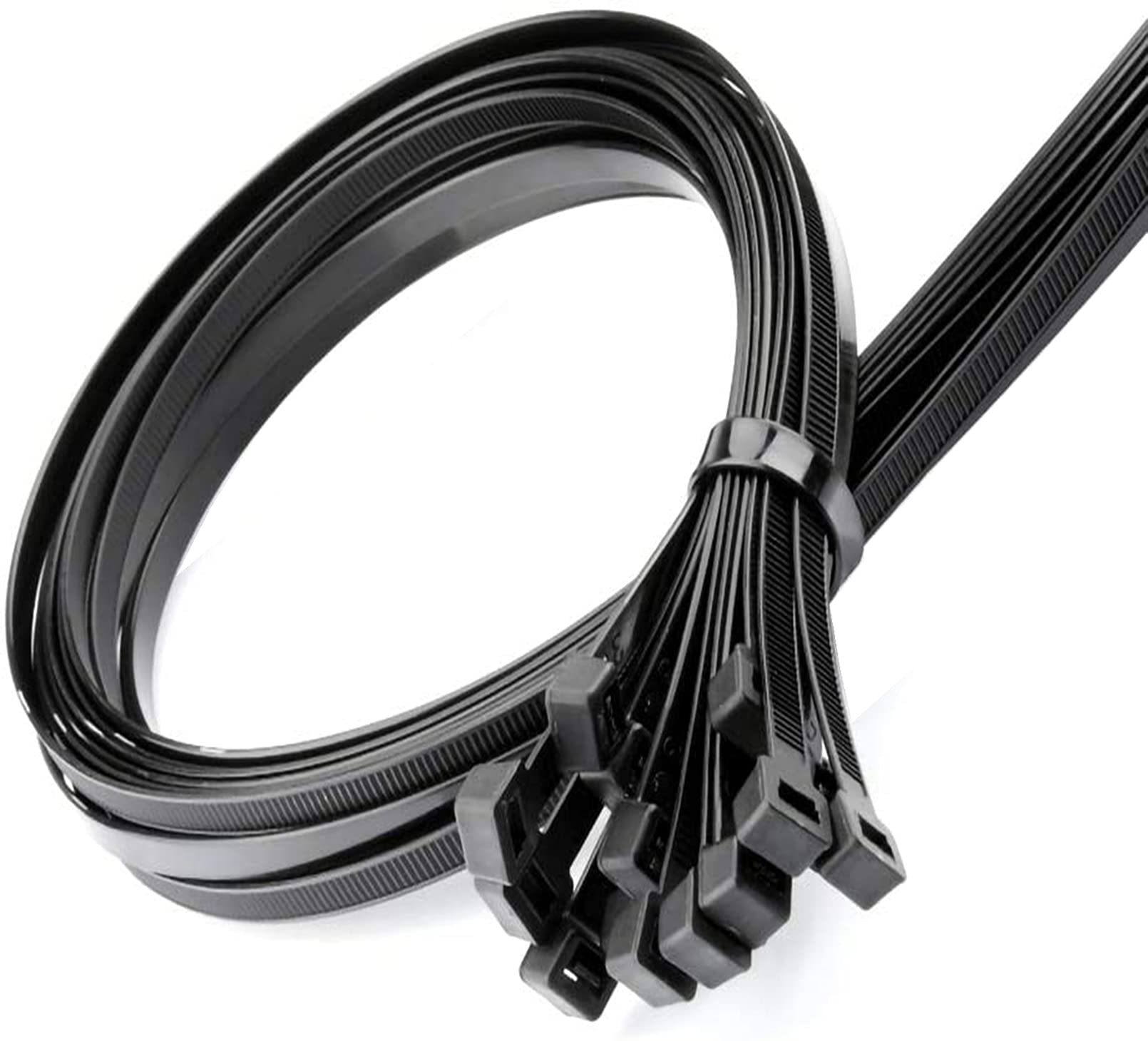 40 Inch Heavy Duty Extra Large Zip Ties - 200LBS Tensile Strength, Black Outdoor Cable Ties (19 Pack) for Securing Wires, Bundling Cables, Organizing Tools & Garden Use