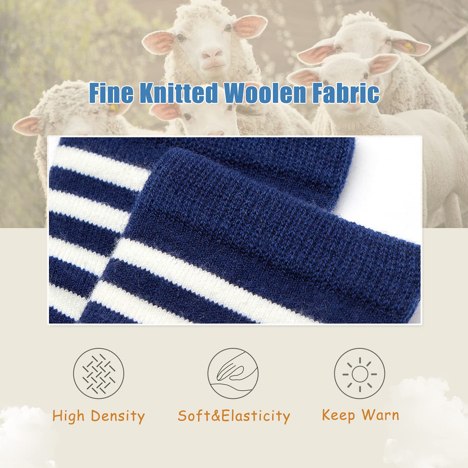 Warm Wool Thermal Crew Socks for Boys - 6 Pairs Winter Kids Socks for Cold Weather, Outdoor Activities & School