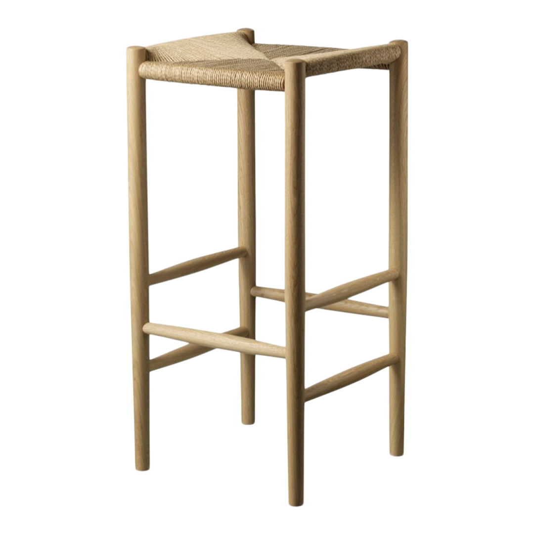 Jorgen Baekmark J164B Modern Bar Stool with Footrest - Adjustable Height Counter Stool for Kitchen Island, Breakfast Nook & Home Bar - Fdb Mobler Design