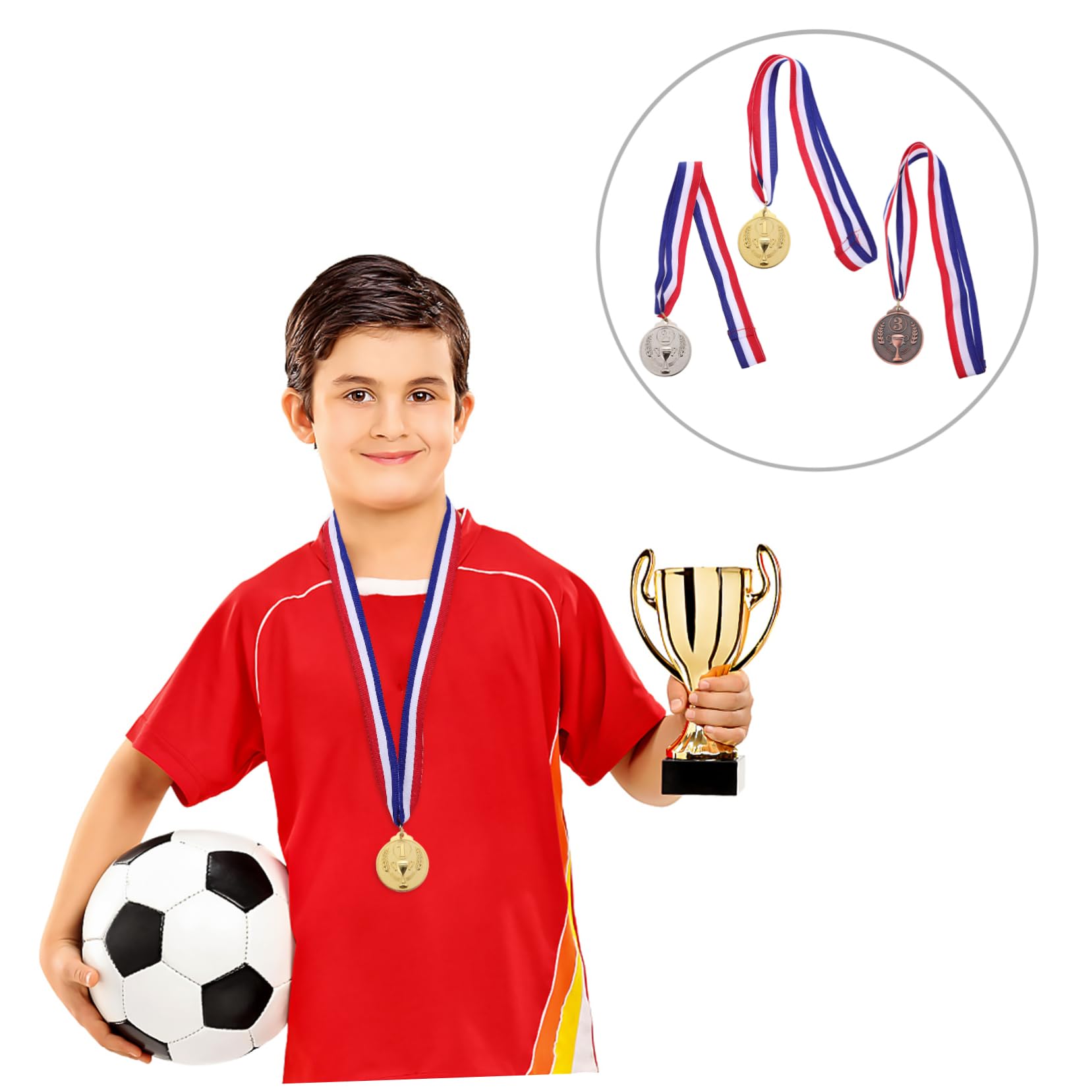 WESIEVYA Sports Medals for Awards - Zinc Alloy Woven Fabric Competition Medals - Durable Custom Metal Medals for Track Meets, Soccer Tournaments & School Events