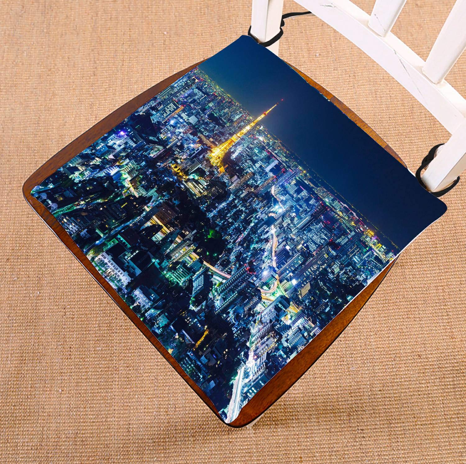 ECZJNT Tokyo Skyline at Night Bed Runner - Luxury Bed Scarf for Queen & King Size Beds - 20x95 Inch Decorative Bed Cover - Perfect for Bedroom Decor, Hotel Styling & Home Interior Design