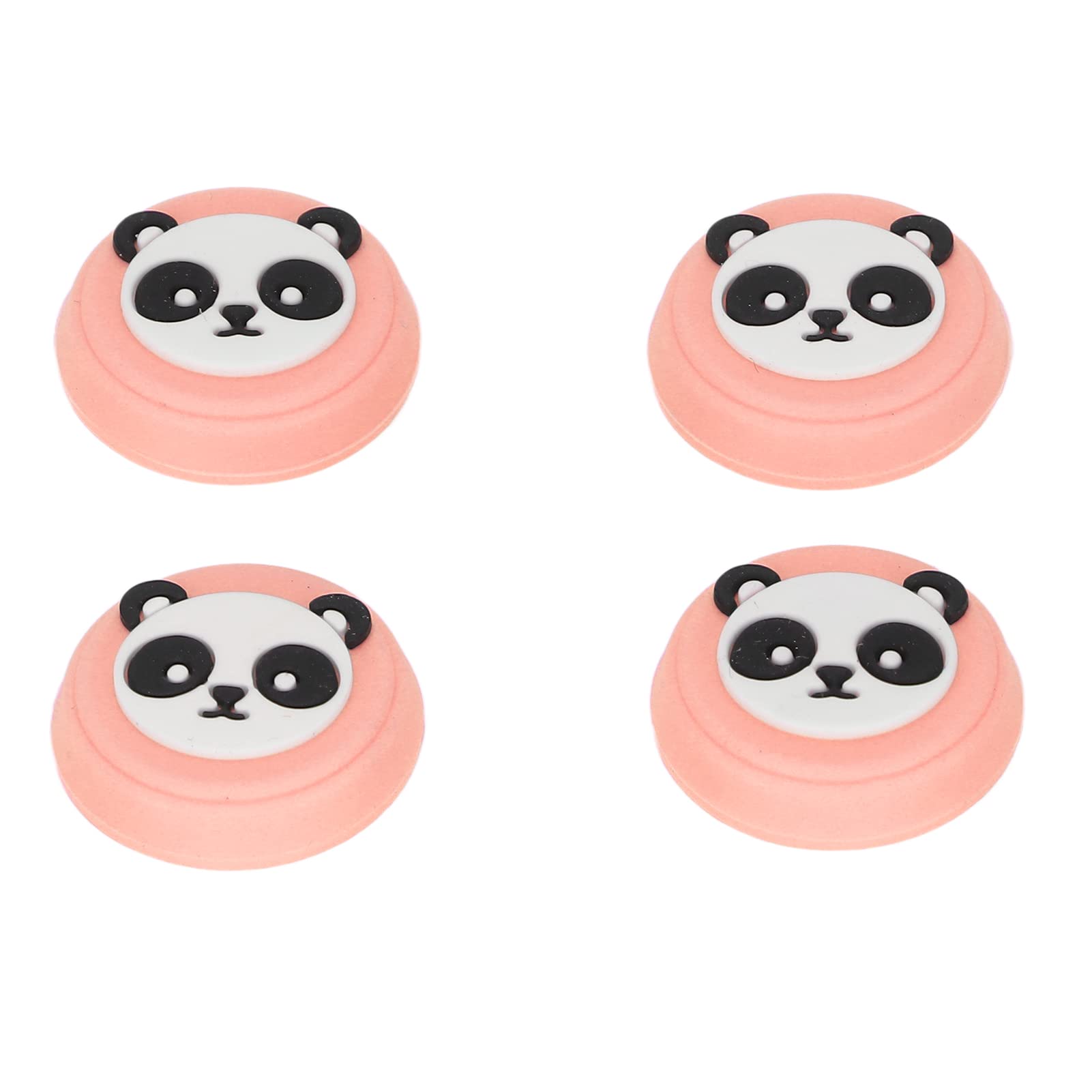 DAUERHAFT Silicone Thumb Grip Caps - Panda Themed Joystick Grips for Enhanced Gaming Comfort, 4pcs Pink, Perfect for PS5, Xbox, and Switch Controllers