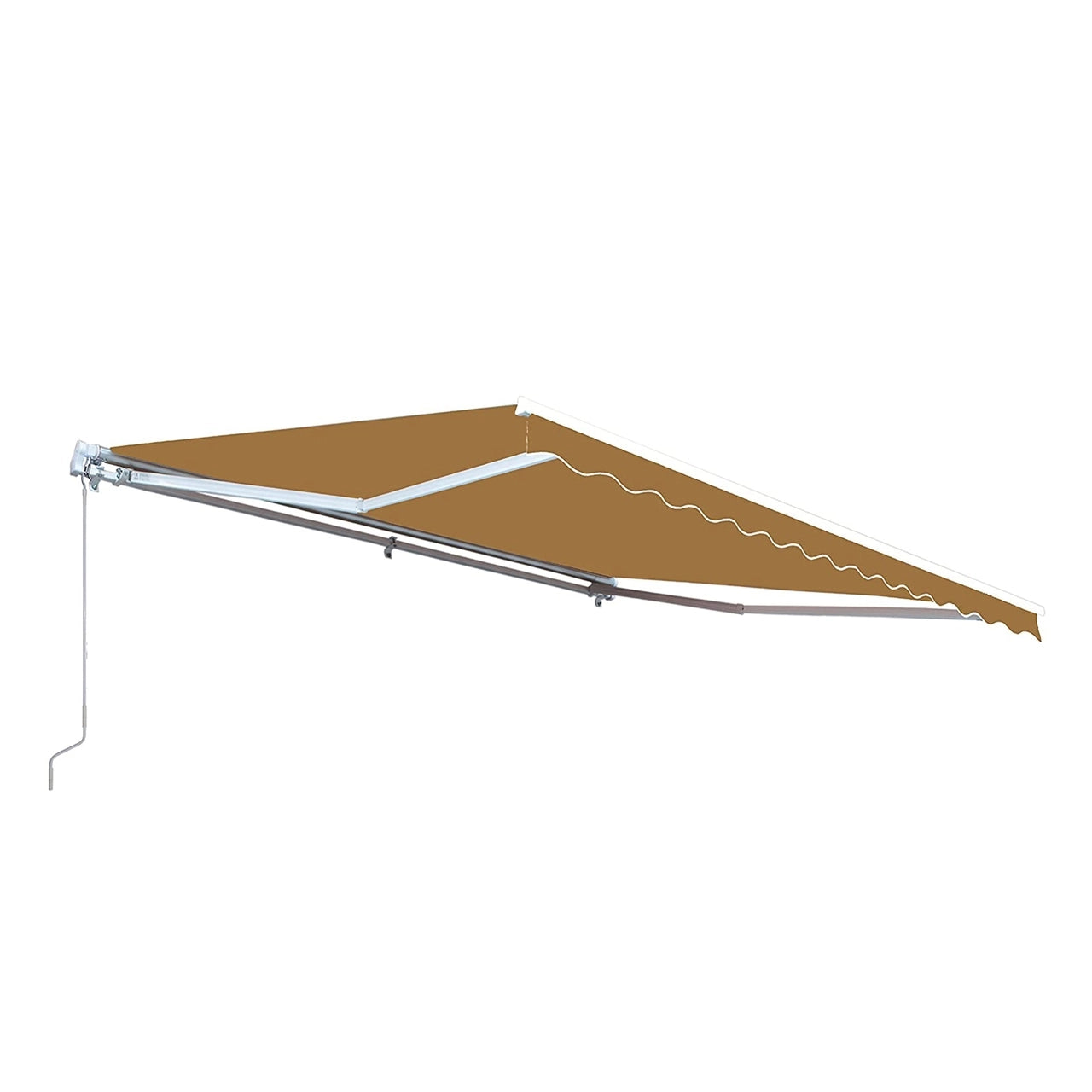 Aleko 13 x 10 Feet Motorized Retractable Patio Awning - White Frame with Sand Color Fabric - Perfect for Outdoor Shade, Deck, and Backyard Relaxation
