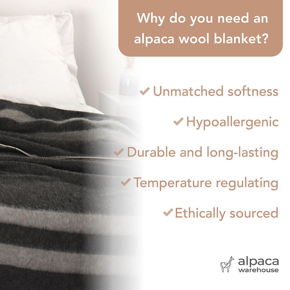 Premium Heavyweight Alpaca Wool Blanket for Camping, Travel & Home - Soft Peruvian Alpaca Throw Blanket in Beige-Ivory (Twin Size) | Cozy for Sofa, Bed & Outdoor Adventures