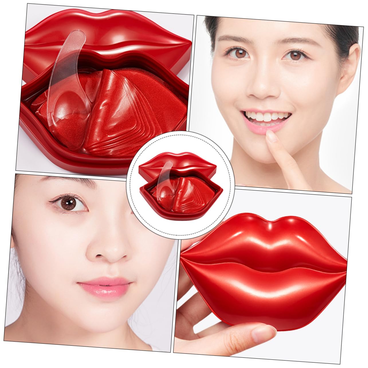 20pcs Anti-Wrinkle Lip Mask Pads - Hydrating & Plumping Lip Treatment with Mascara Essence, Moisturizing Gel Lip Tint for Soft Smooth Lips | Overnight Care, Daily Lip Beauty Routine, Pre-Makeup Prep