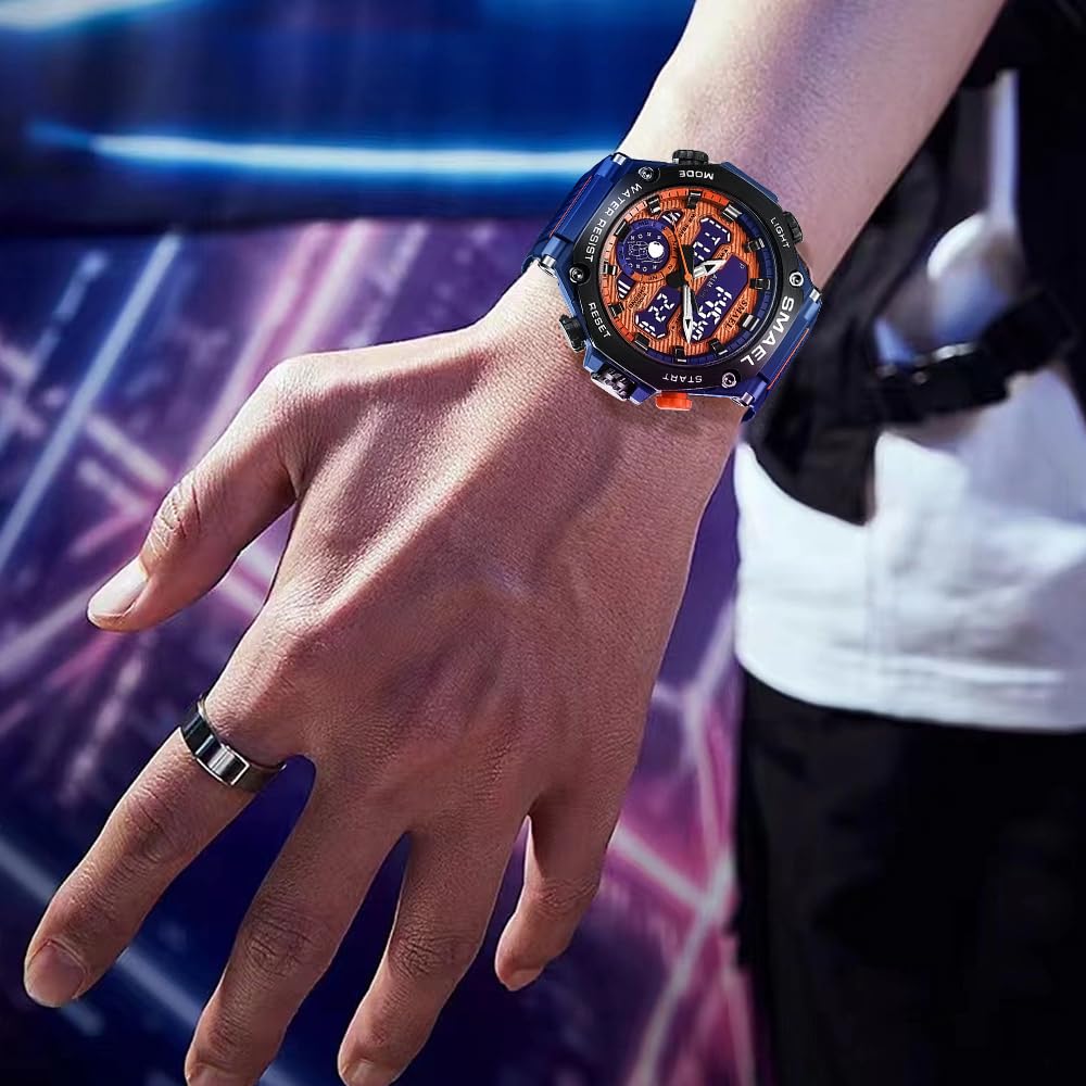 FANMIS Men's Digital Sports Watch - Waterproof 50M, LED Backlight, Alarm, Stopwatch | Perfect for Running, Swimming & Outdoor Activities