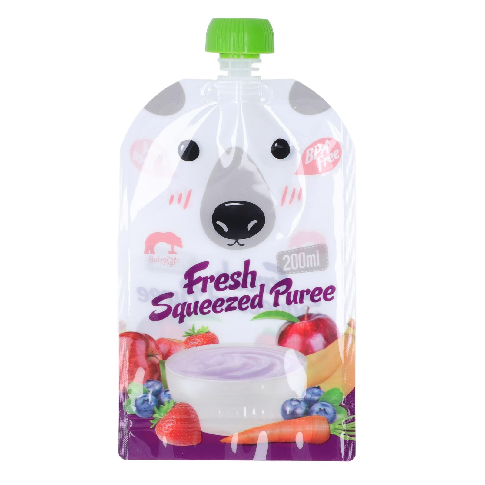 10 Pack Reusable Food Pouches 200ml - Refillable Squeeze Bags for Baby Food, Fruit Puree & Snacks | Portable Leak-Proof Storage for On-the-Go Meals, Travel & Outdoor Activities