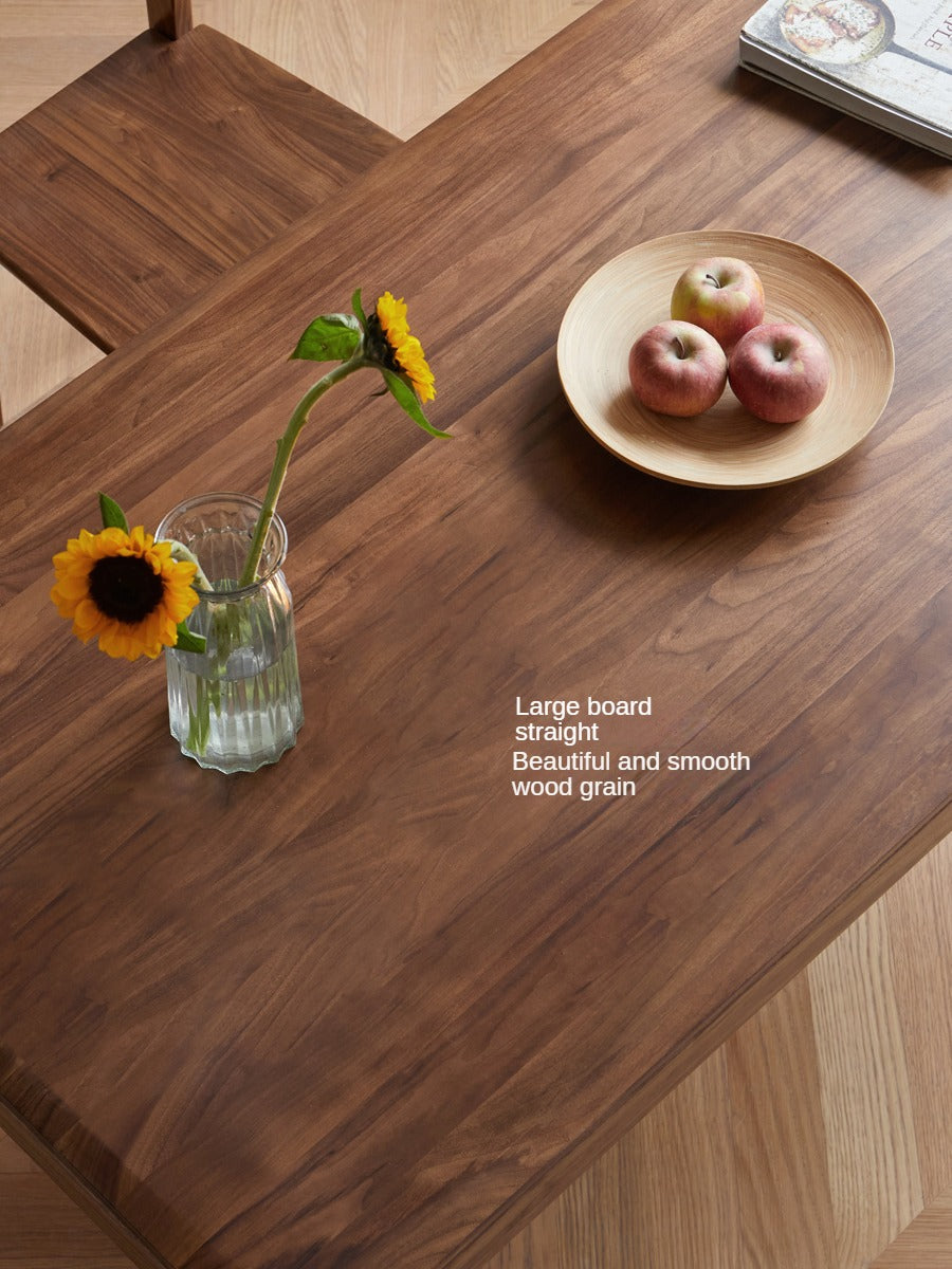 Premium Solid Wood Dining Table - Black Walnut, Ash & Red Oak - Large Farmhouse Style Table for Family Gatherings & Dinner Parties