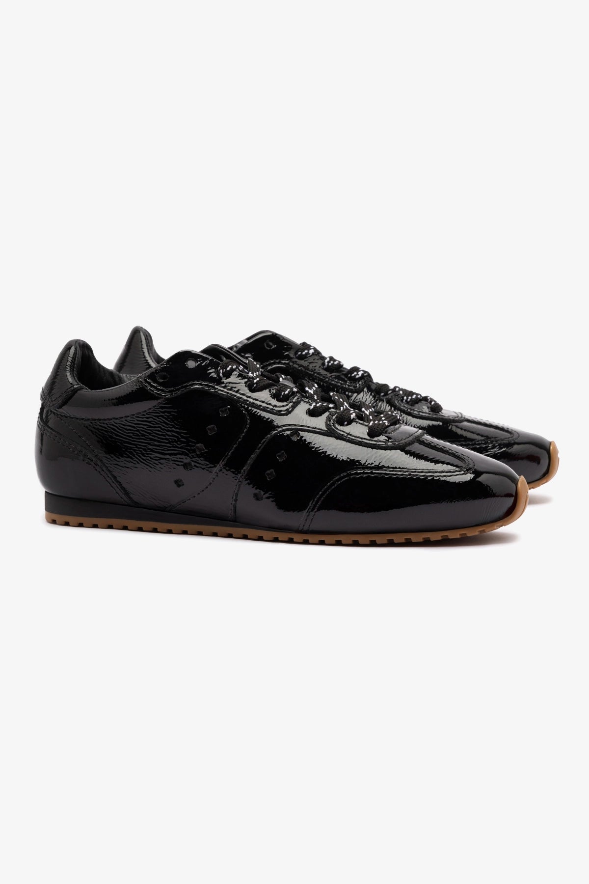 Stella Black Patent Leather Sneakers - Women's Fashion Shoes for Casual Wear, Work & Everyday Comfort
