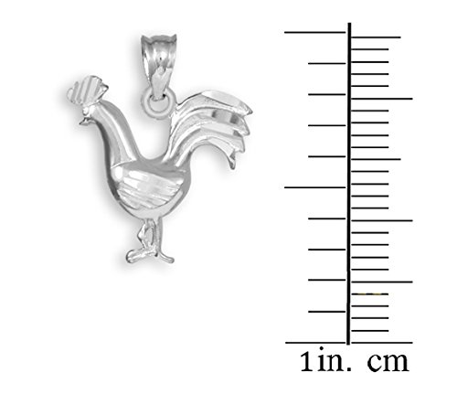925 Sterling Silver Rooster Charm Pendant Necklace - High Polish Finish - Perfect for Chinese Zodiac Gifts, Birthday Jewelry & Everyday Fashion Accessories
