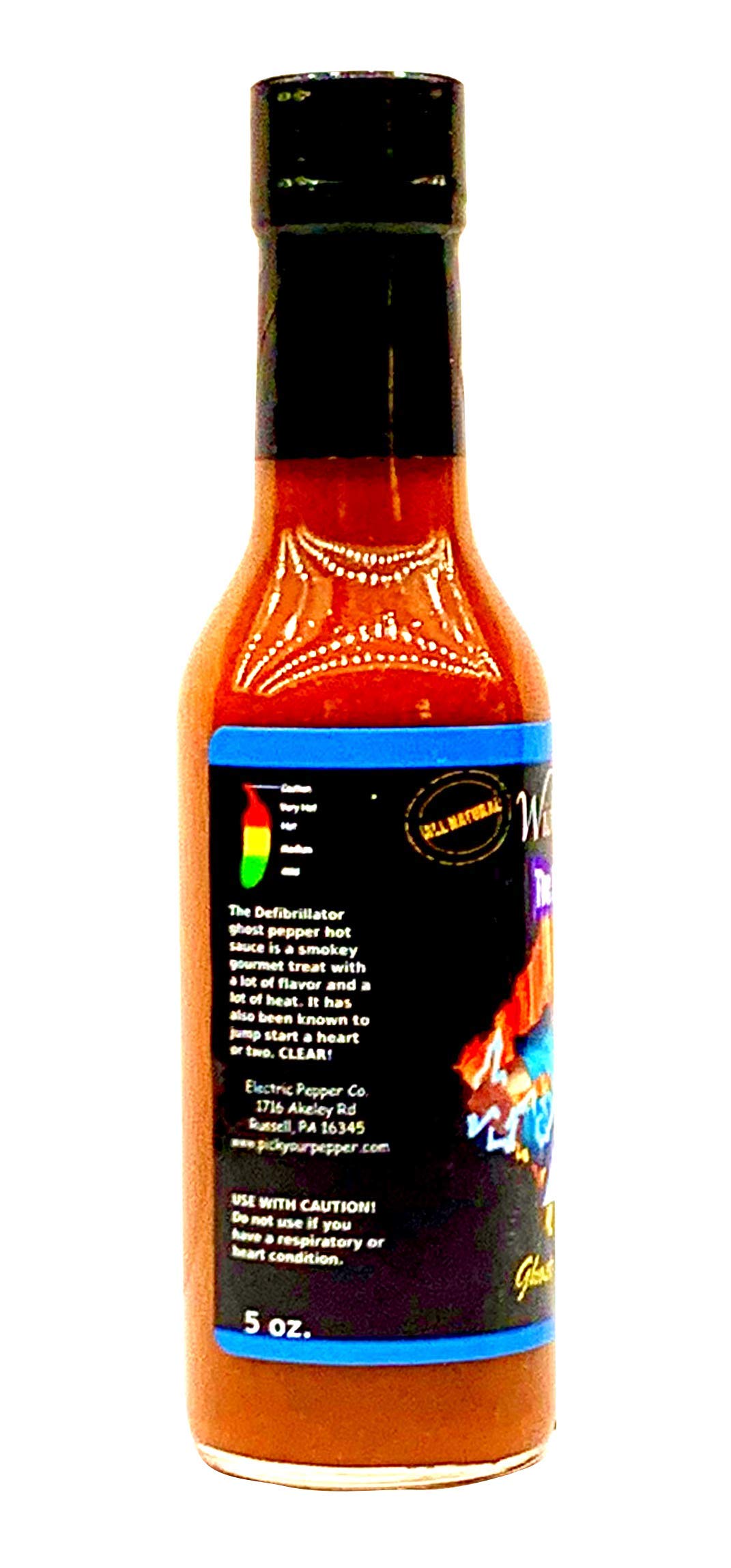 Wicked Tickle Defibrillator Chipotle Ghost Pepper Hot Sauce - Extreme Heat Gourmet Hot Sauce for Tacos, Wings & BBQ - Spicy Food Lovers Gift