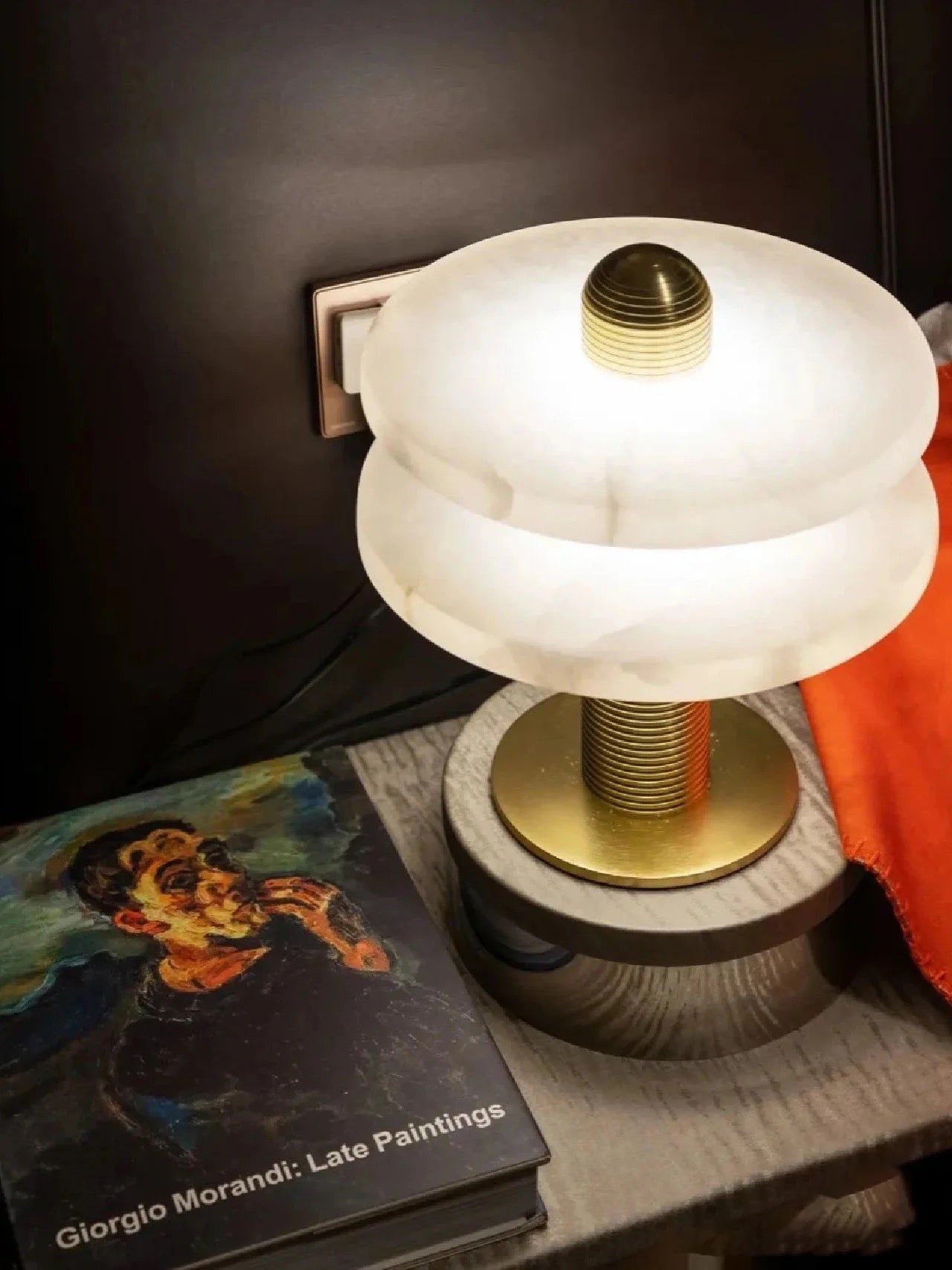 Alabaster Comet Table Lamp - Modern Bedside & Living Room Lighting for Home Decor | Nightstand, Office Desk, Dorm Room