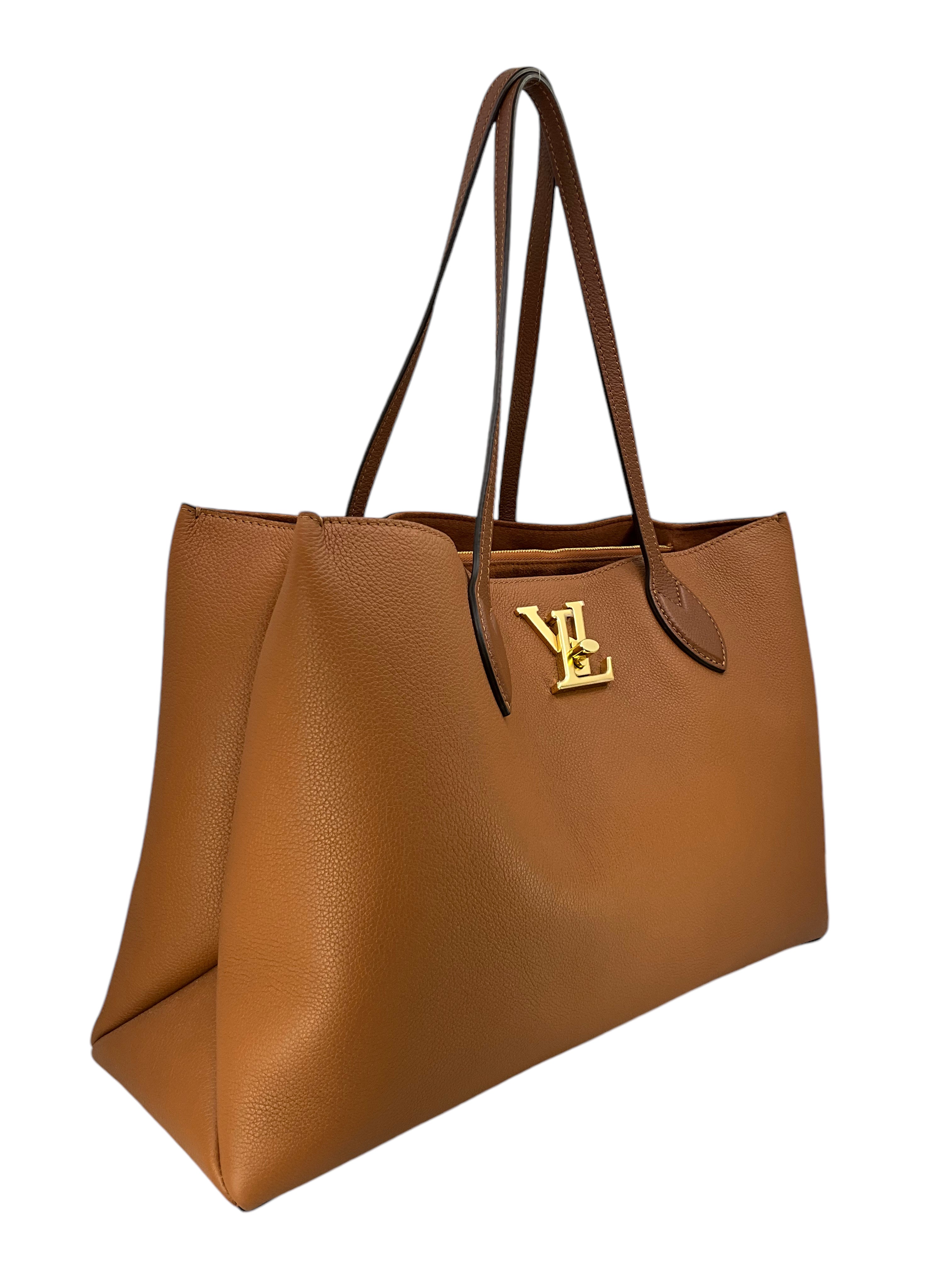 Louis Vuitton Lockme Calfskin Shopping Tote Bag for Women - Luxury Leather Handbag for Work, Travel & Everyday Use