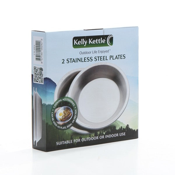 Premium Stainless Steel Camping Plate and Bowl Set (2-Piece) - Durable, Lightweight & Eco-Friendly for Outdoor Adventures, Picnics, and Backpacking