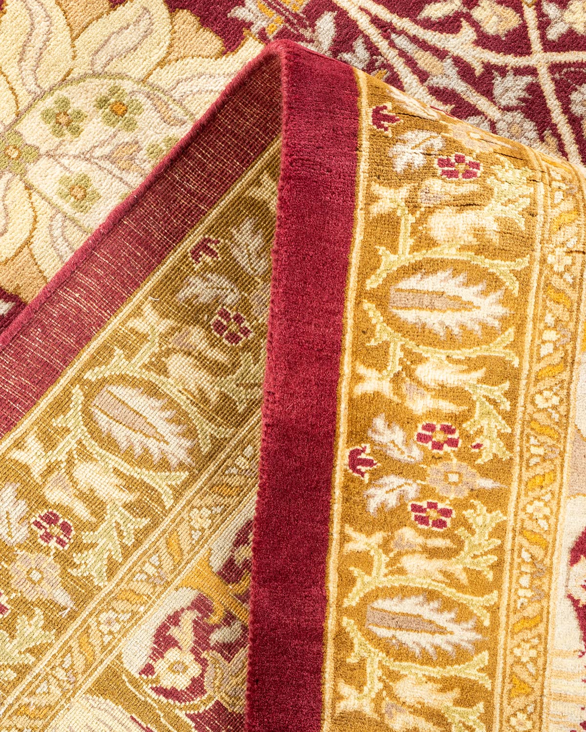 Handmade Wool Oriental Mogul Purple 9x12 Area Rug - Solo Rugs One of a Kind Hand Knotted Traditional Design for Living Room, Bedroom & Home Decor